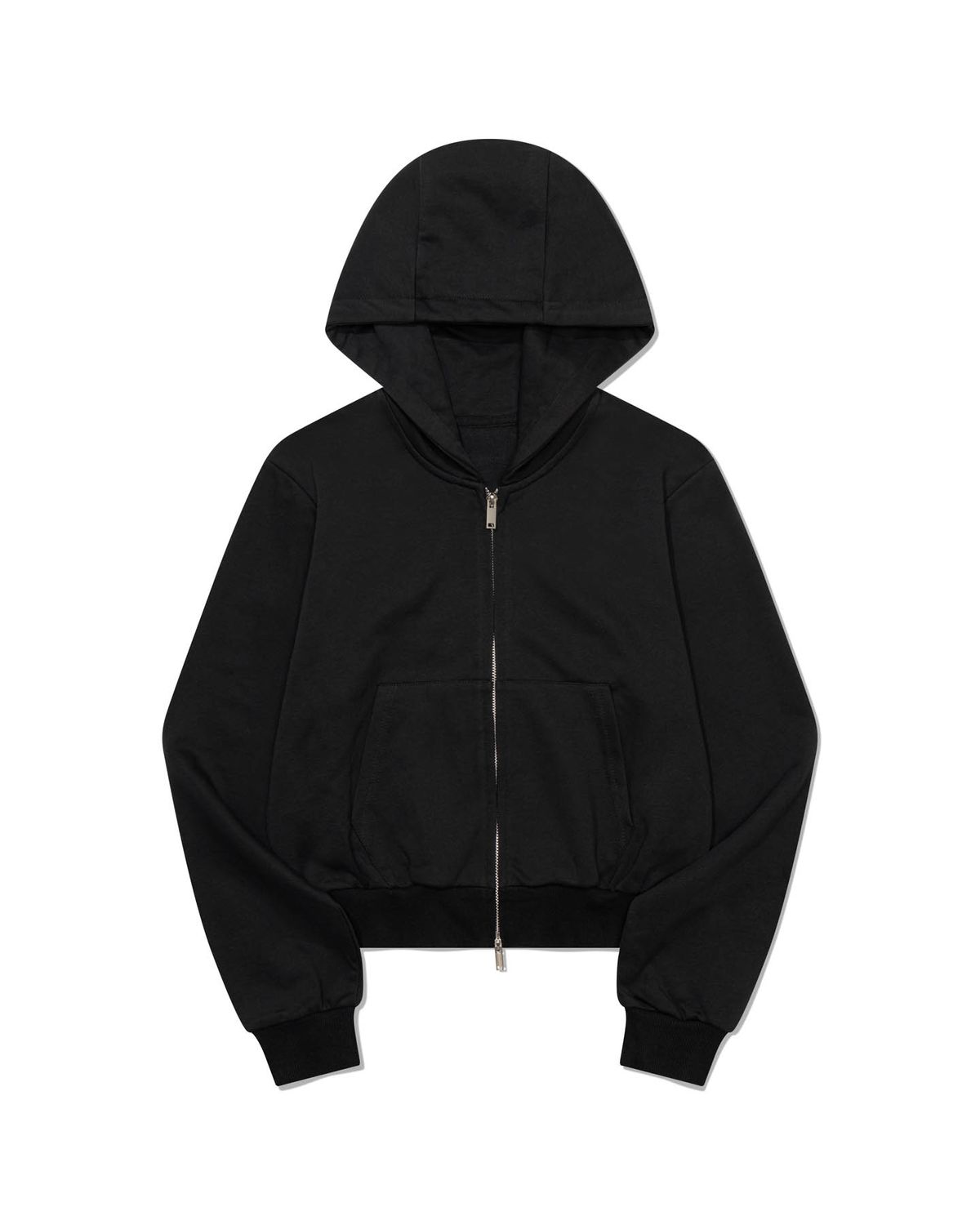 모아(MOAA) Cropped Zip Hoodie (BLACK)
