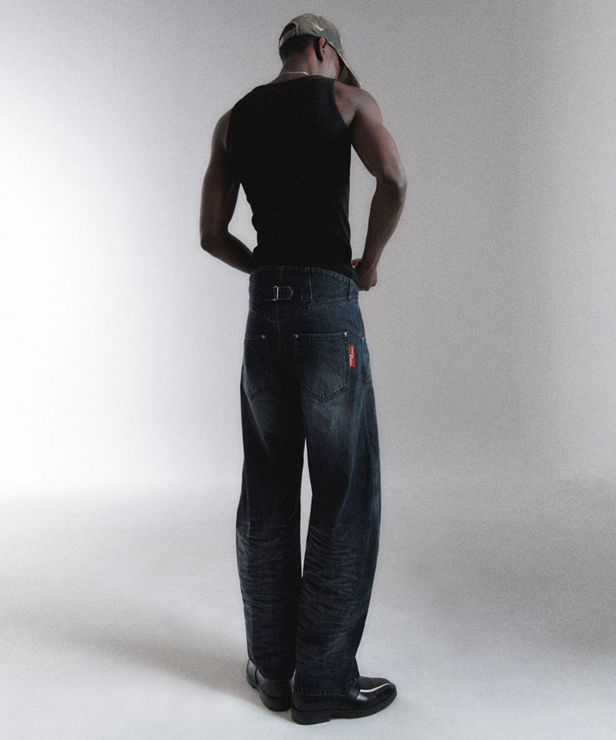 월드딜레마(WORLDDILEMA) Low Extra Wide Washing Denim (Blue Grey)