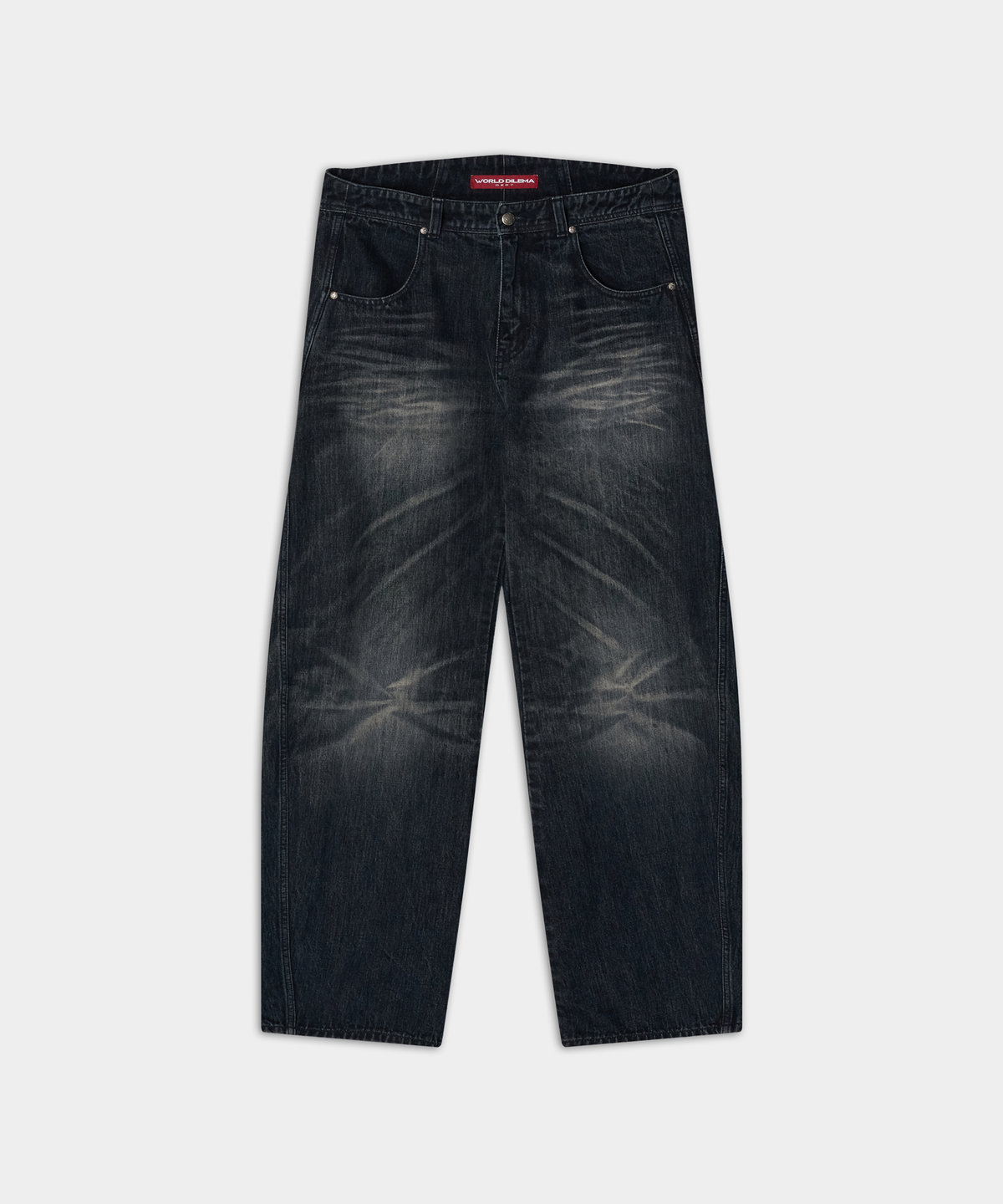 월드딜레마(WORLDDILEMA) Low Extra Wide Washing Denim (Blue Grey)