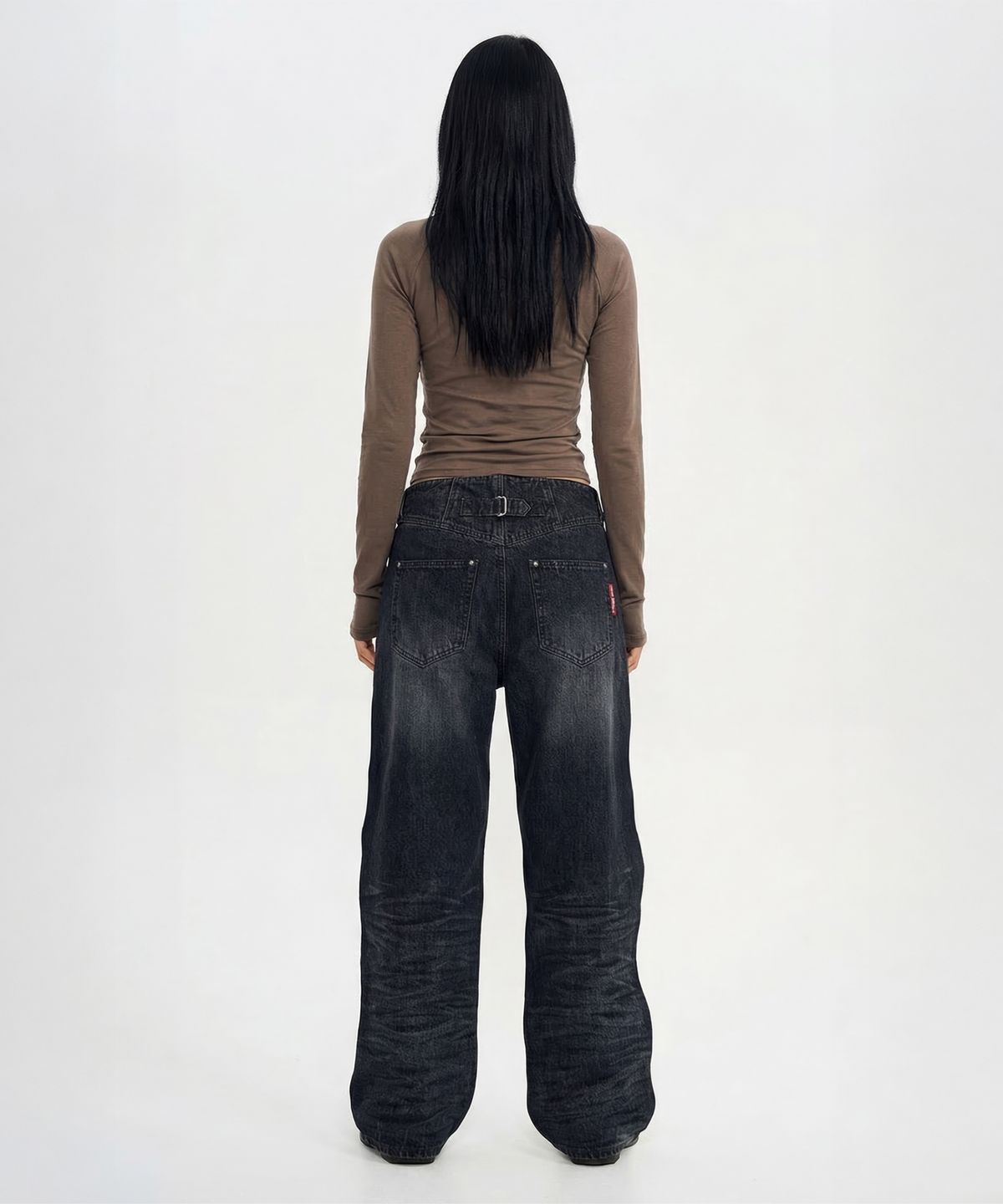 월드딜레마(WORLDDILEMA) Low Extra Wide Washing Denim (Blue Grey)