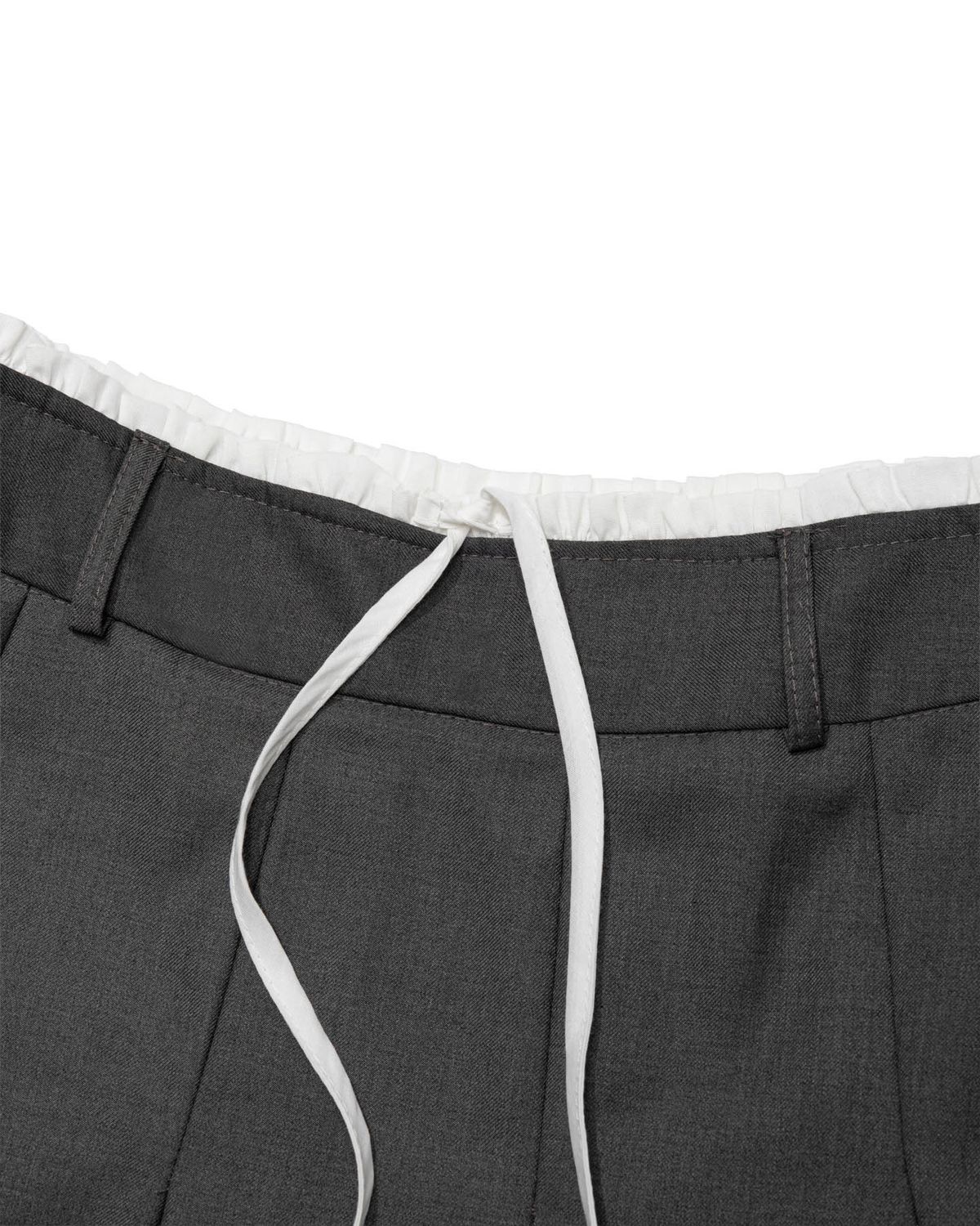 모아(MOAA) Laced Pleated MIDI Skirt (GRAY)
