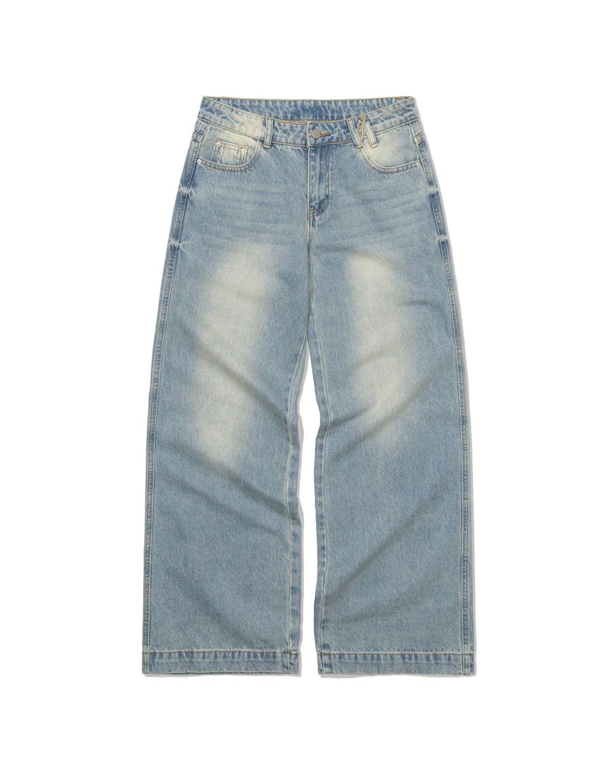 모아(MOAA) Sand fade Wide Jeans (LIGHT BLUE)