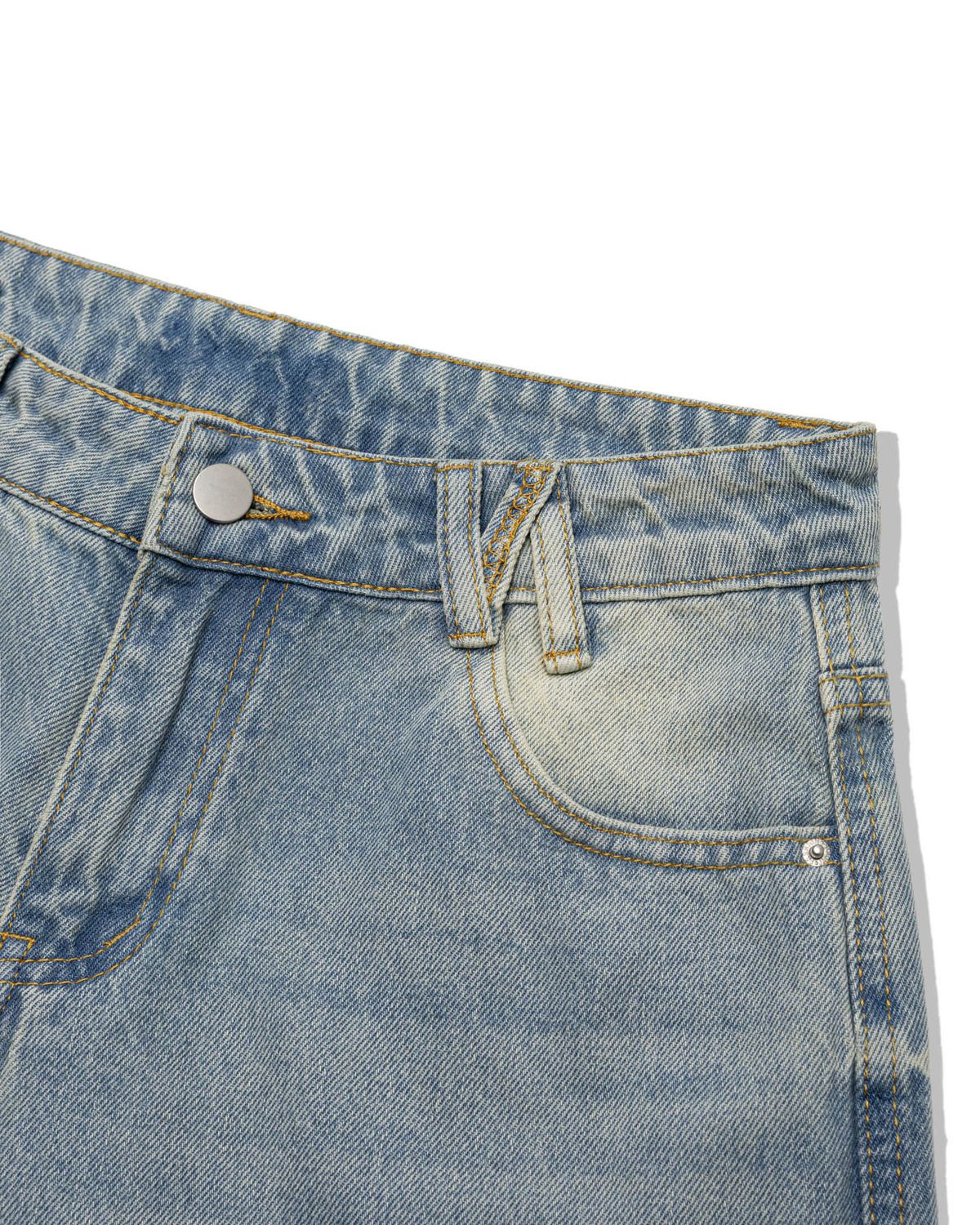 모아(MOAA) Sand fade Wide Jeans (LIGHT BLUE)