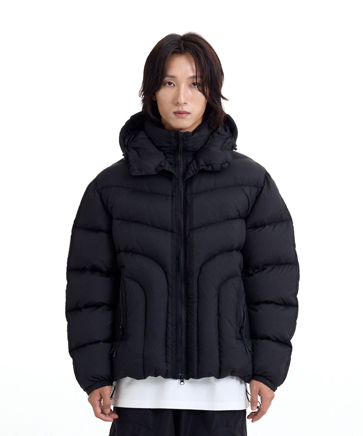 이코르(ECORR) 툰드라 LS 에어쉘 덕다운 패딩_블랙