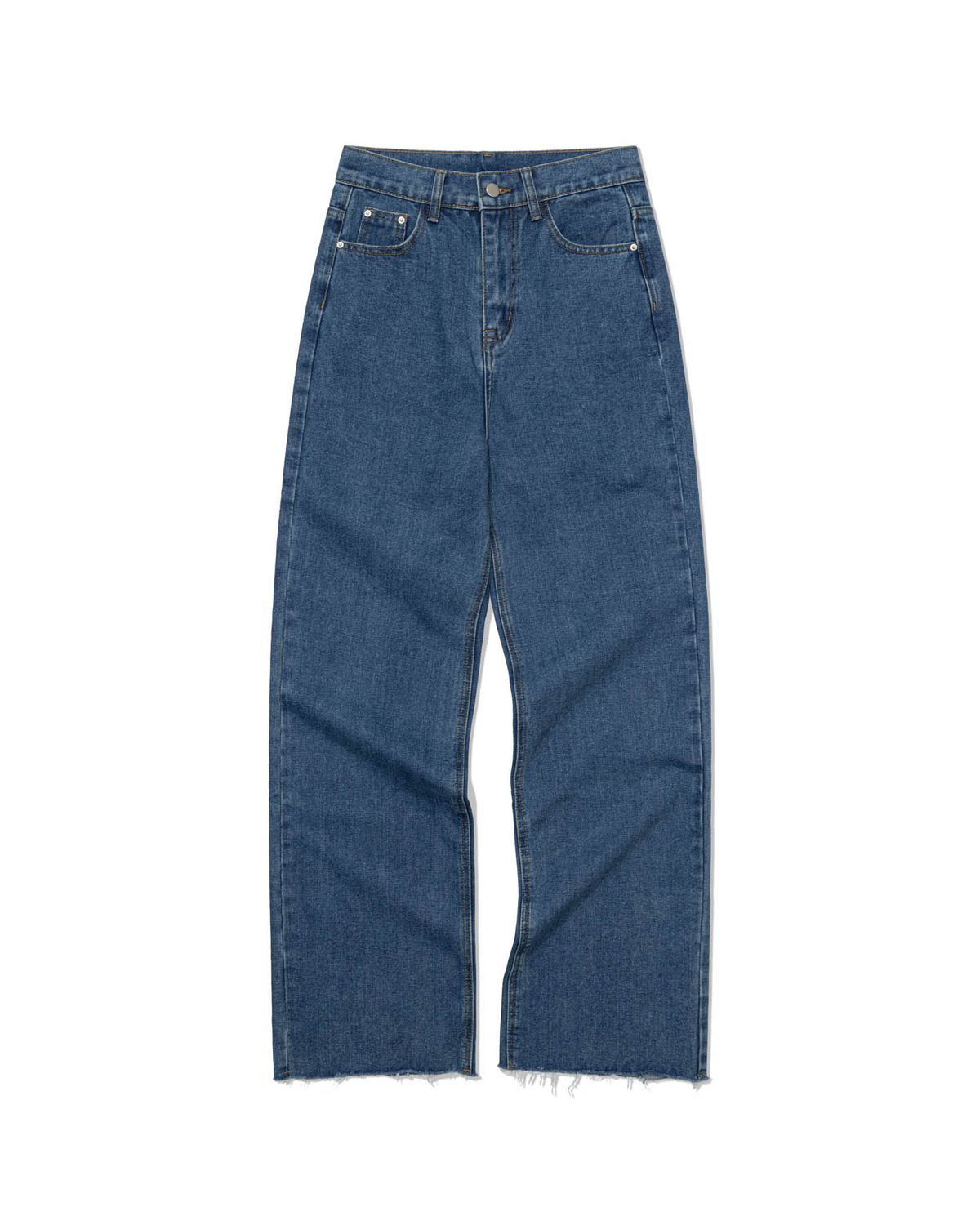 모아(MOAA) Fray Hem cut jeans (WASHED DEEP BLUE)