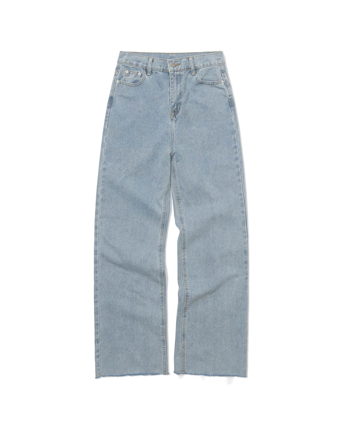 모아(MOAA) Fray Hem cut Jeans (WASHED LIGHT BLUE)