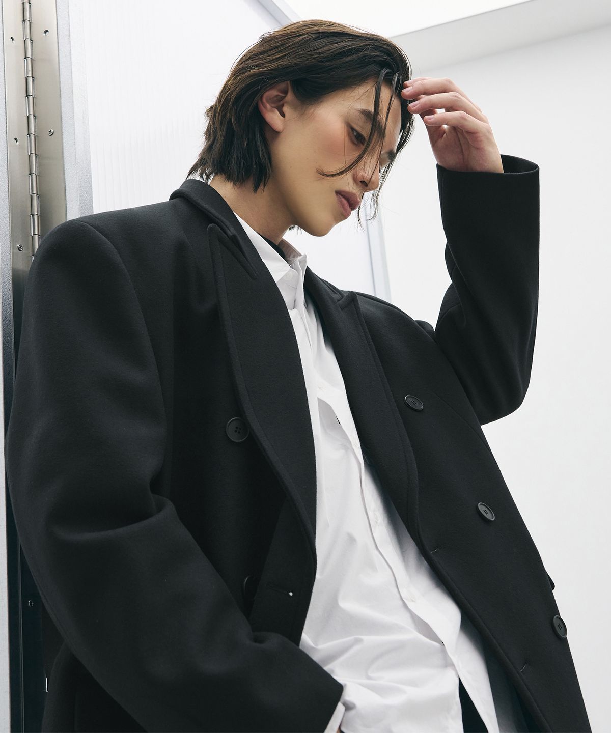 로템버(ROTEMBER) 울 더블 체스터 코트 [블랙]
