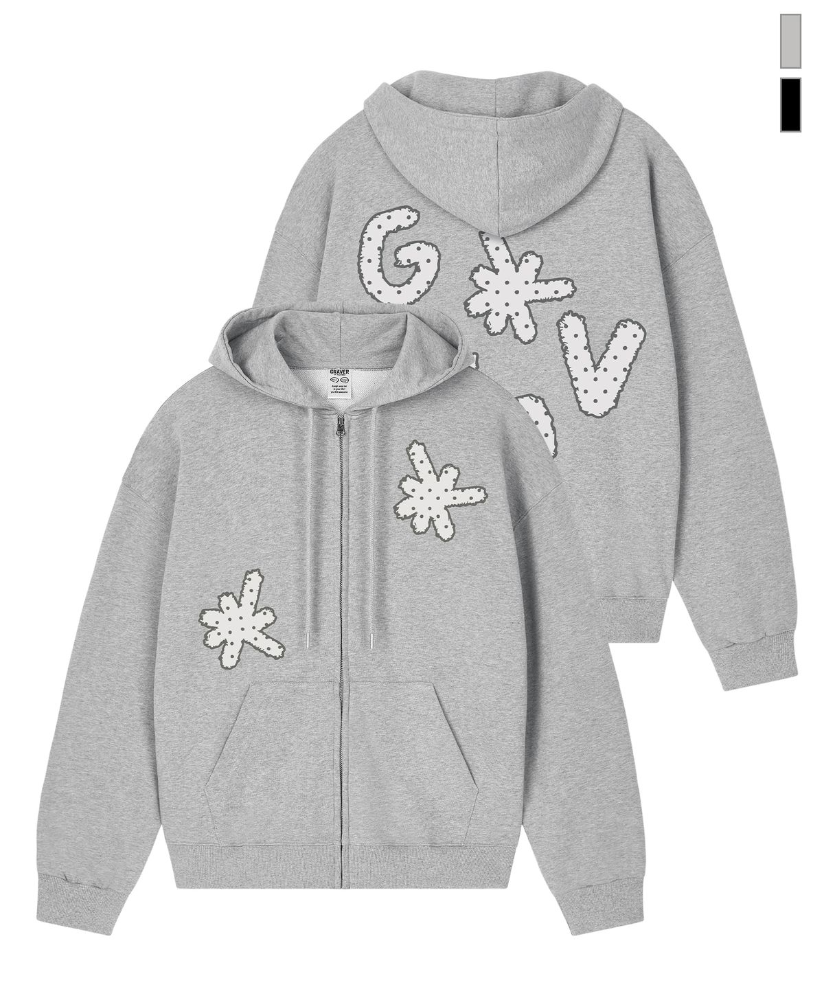 그레이버(GRAVER) [UNISEX]DOTS GRAV 후드집업_2color