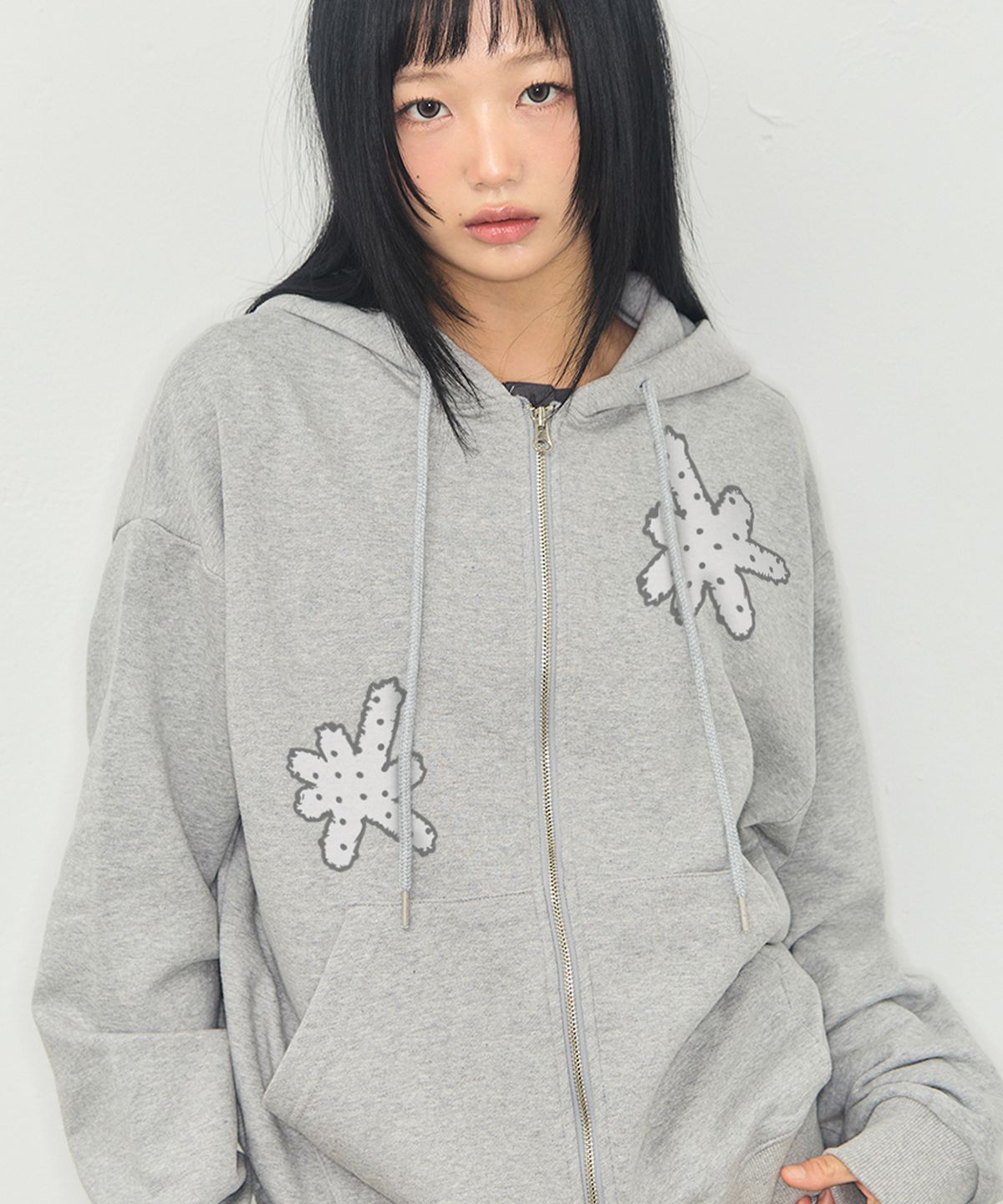 그레이버(GRAVER) [UNISEX]DOTS GRAV 후드집업_2color
