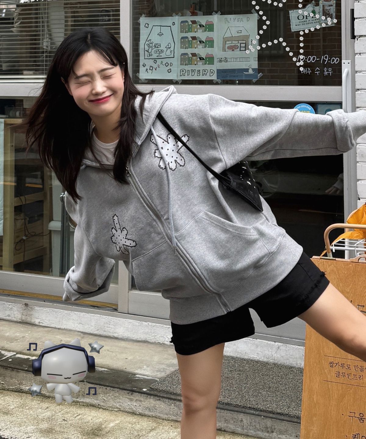 그레이버(GRAVER) [UNISEX]DOTS GRAV 후드집업_2color