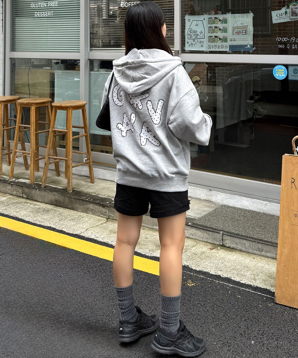 그레이버(GRAVER) [UNISEX]DOTS GRAV 후드집업_2color