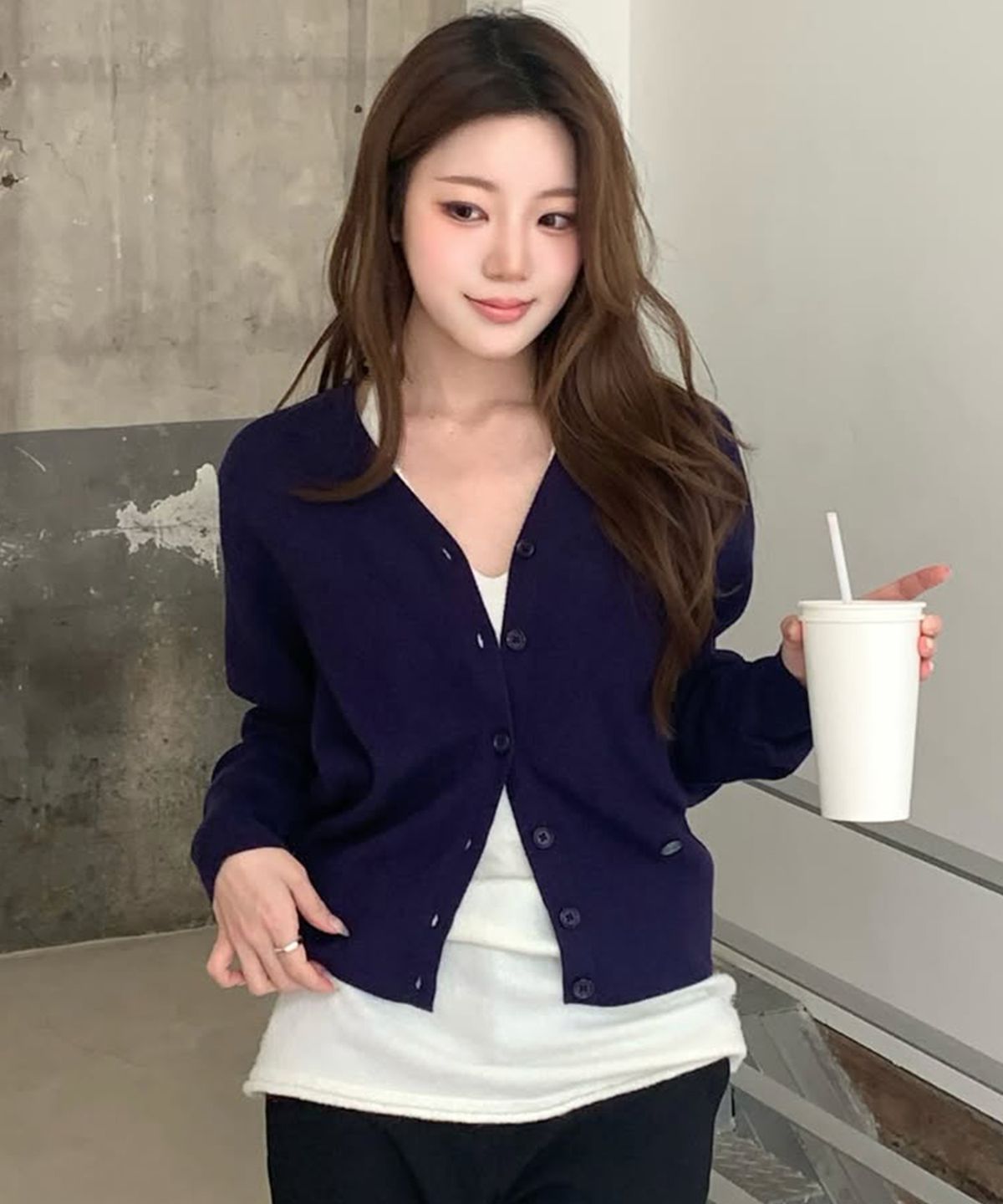 커스텀어클락 우먼(COSTUMEOCLOCK WOMAN) 베이직 브이넥 가디건 8 COLOR COWCD001