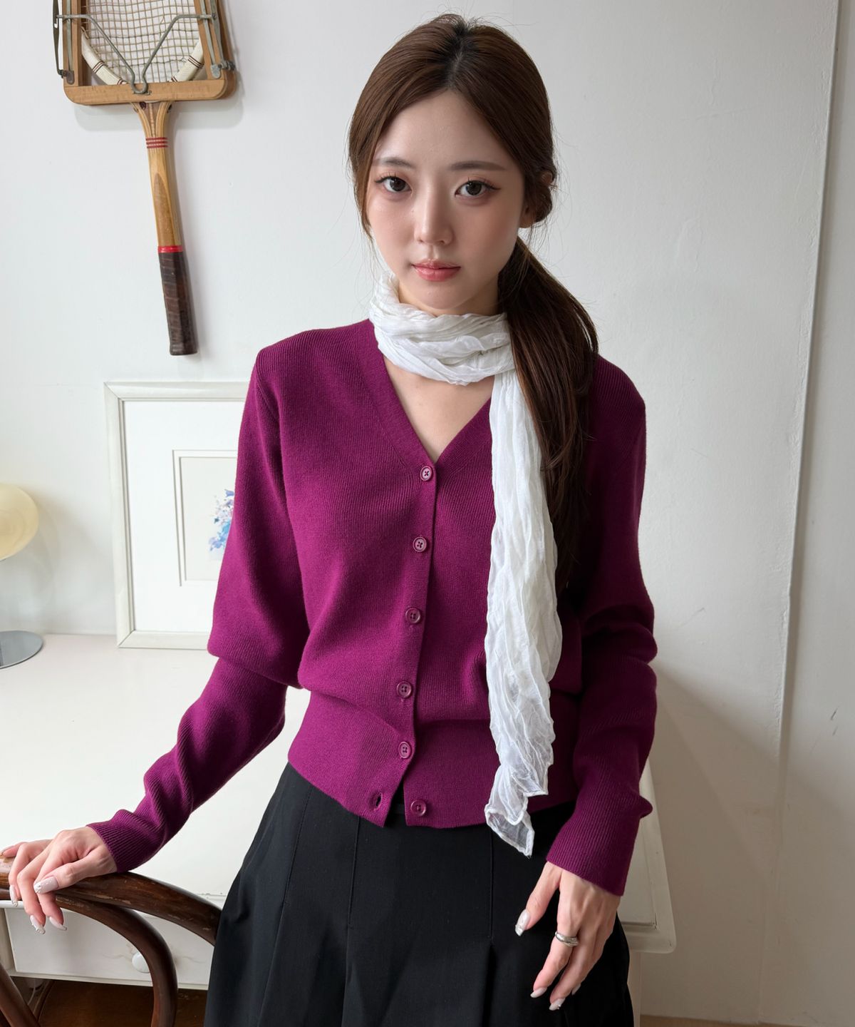 커스텀어클락 우먼(COSTUMEOCLOCK WOMAN) 베이직 브이넥 가디건 10 COLOR COWCD001