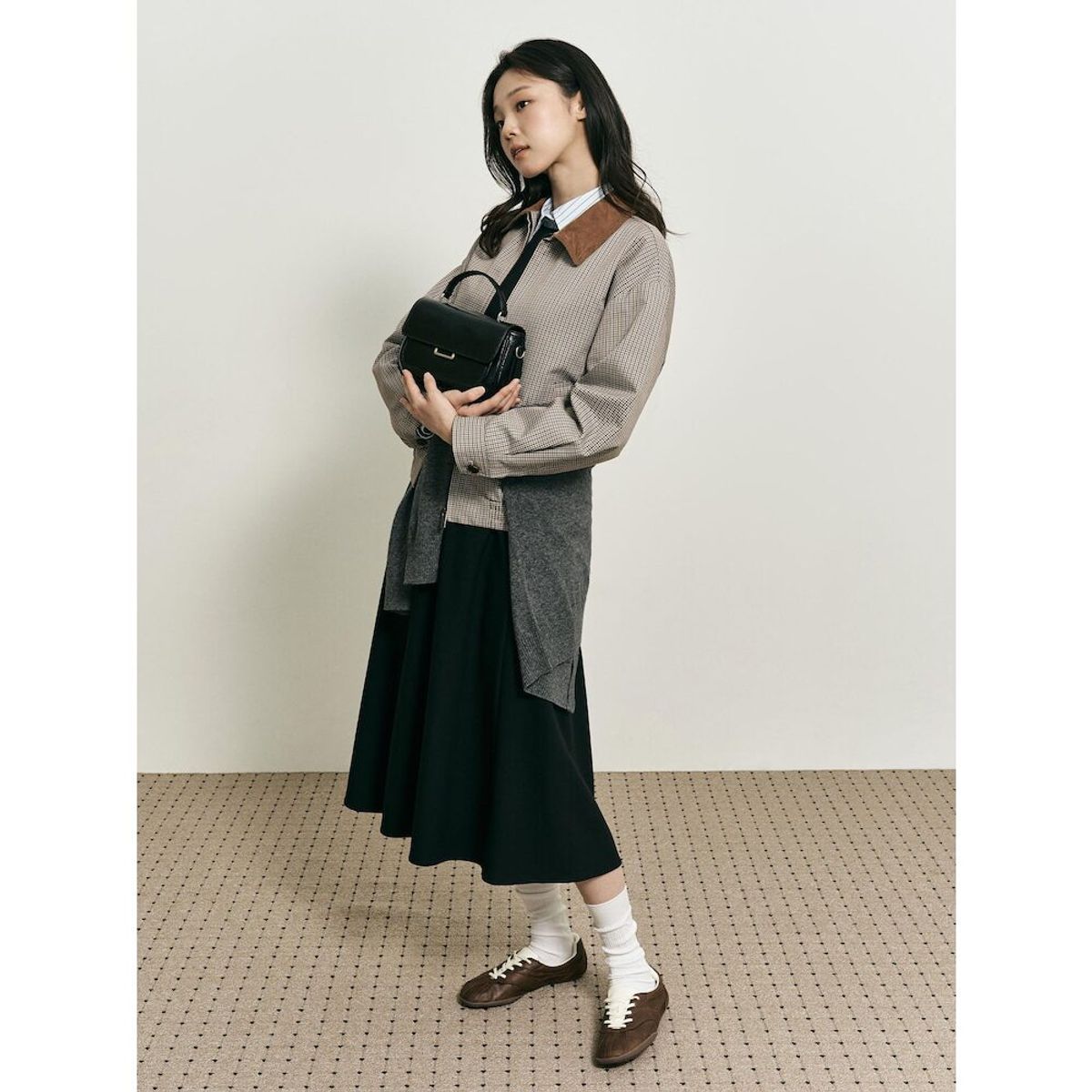 빈폴 레이디스(BEANPOLE LADIES) [B. my] 클래식 체크 헤링턴 점퍼  브라운 (BF5839N03D)
