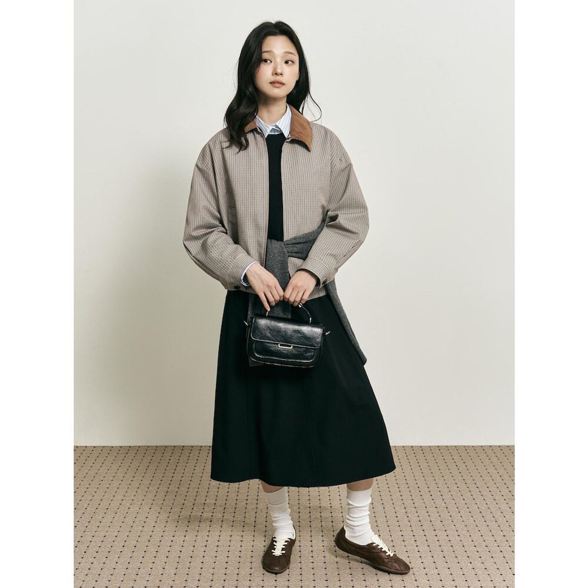 빈폴 레이디스(BEANPOLE LADIES) [B. my] 클래식 체크 헤링턴 점퍼  브라운 (BF5839N03D)