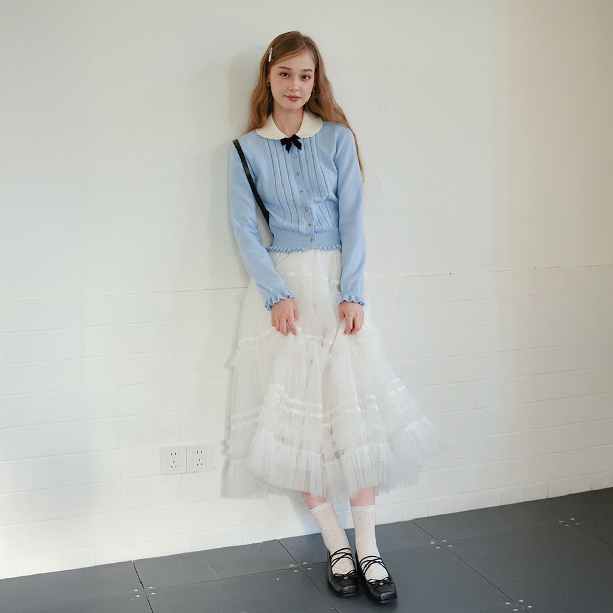 쎄무아듀(CEST MOIDEW) Cest_Flower lace line mesh skirt