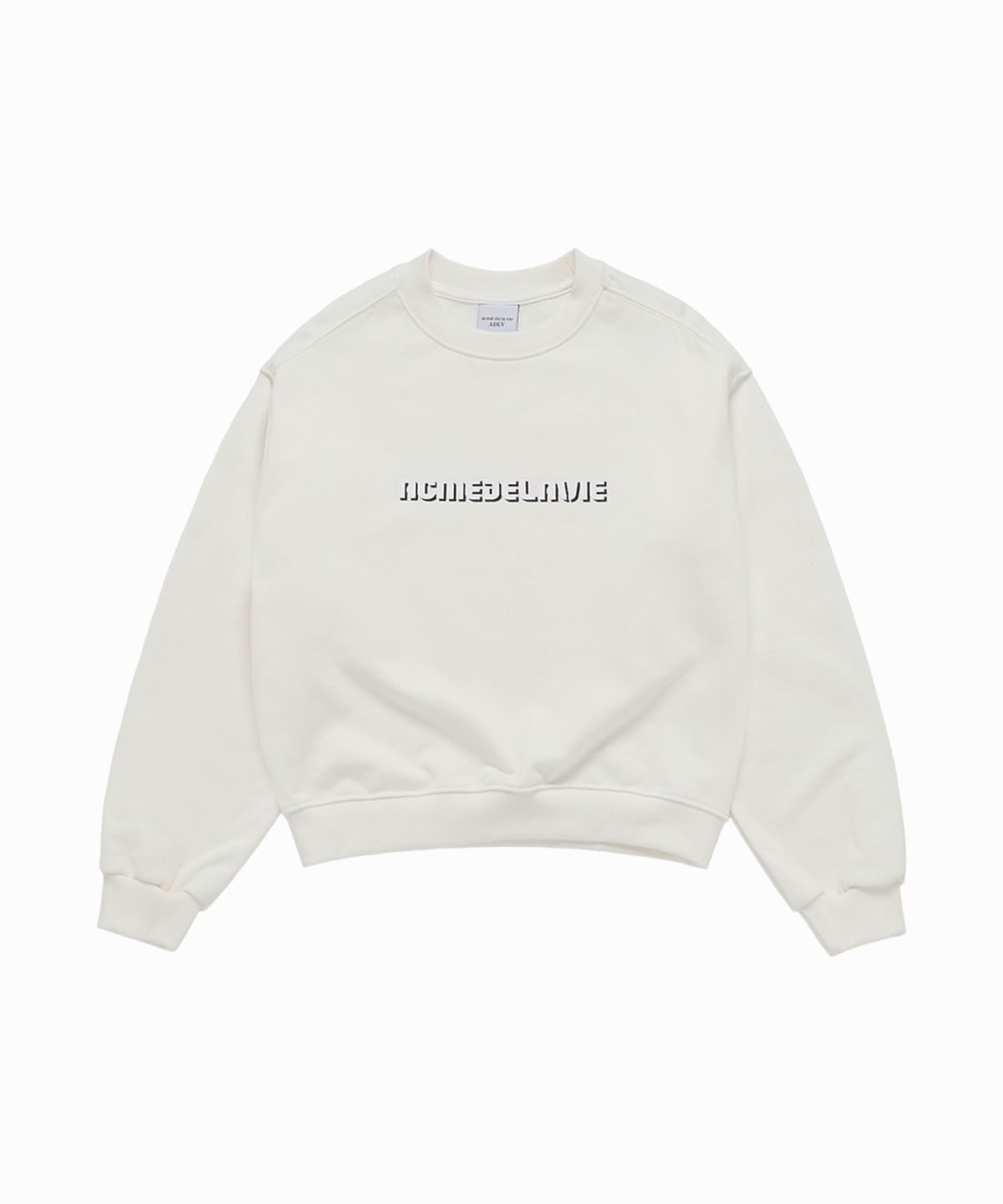 아크메드라비(ACME DE LA VIE) WOMAN ROUND FONT LETTERING CROP SWEATSHIRT (3 COLOR)