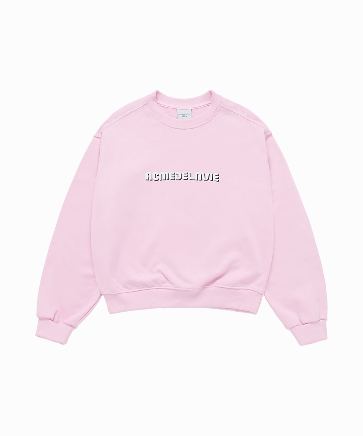 아크메드라비(ACME DE LA VIE) WOMAN ROUND FONT LETTERING CROP SWEATSHIRT (3 COLOR)
