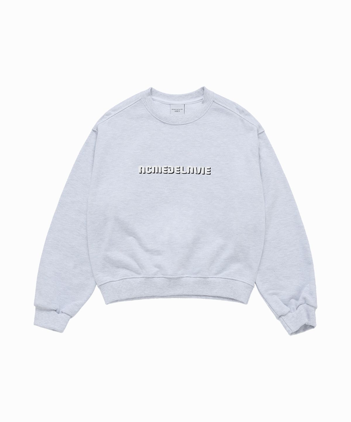 아크메드라비(ACME DE LA VIE) WOMAN ROUND FONT LETTERING CROP SWEATSHIRT (3 COLOR)