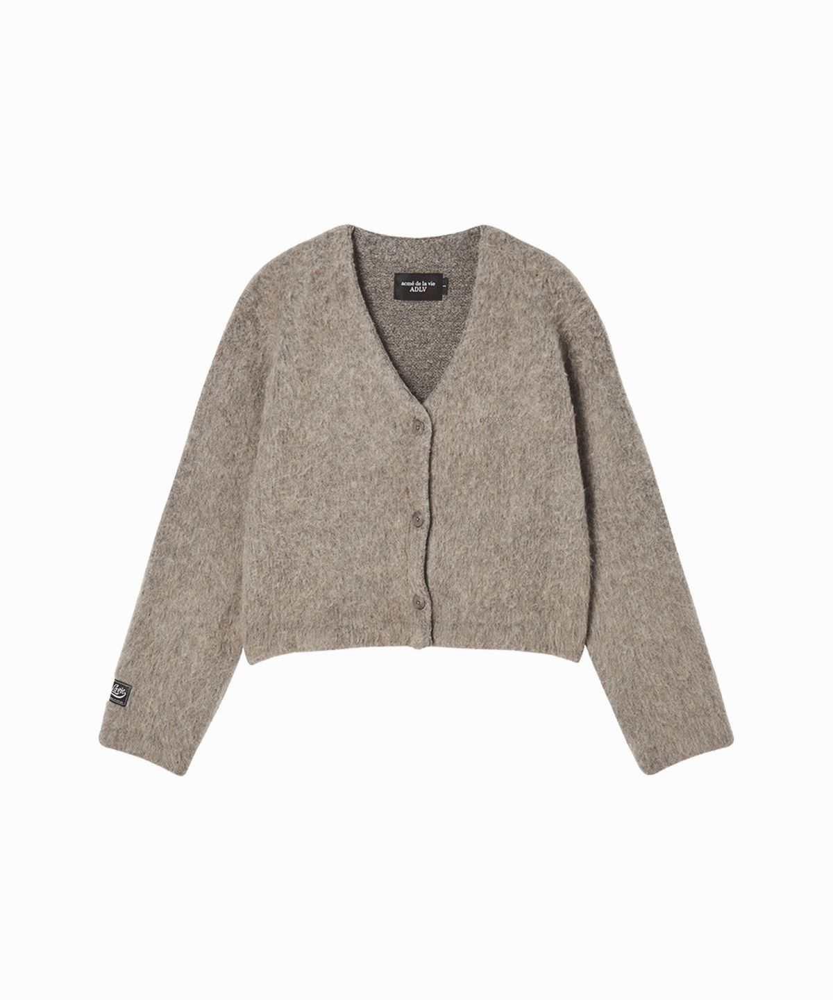 아크메드라비(ACME DE LA VIE) WOMAN V NECK CROP SOLID CARDIGAN (2 COLOR)