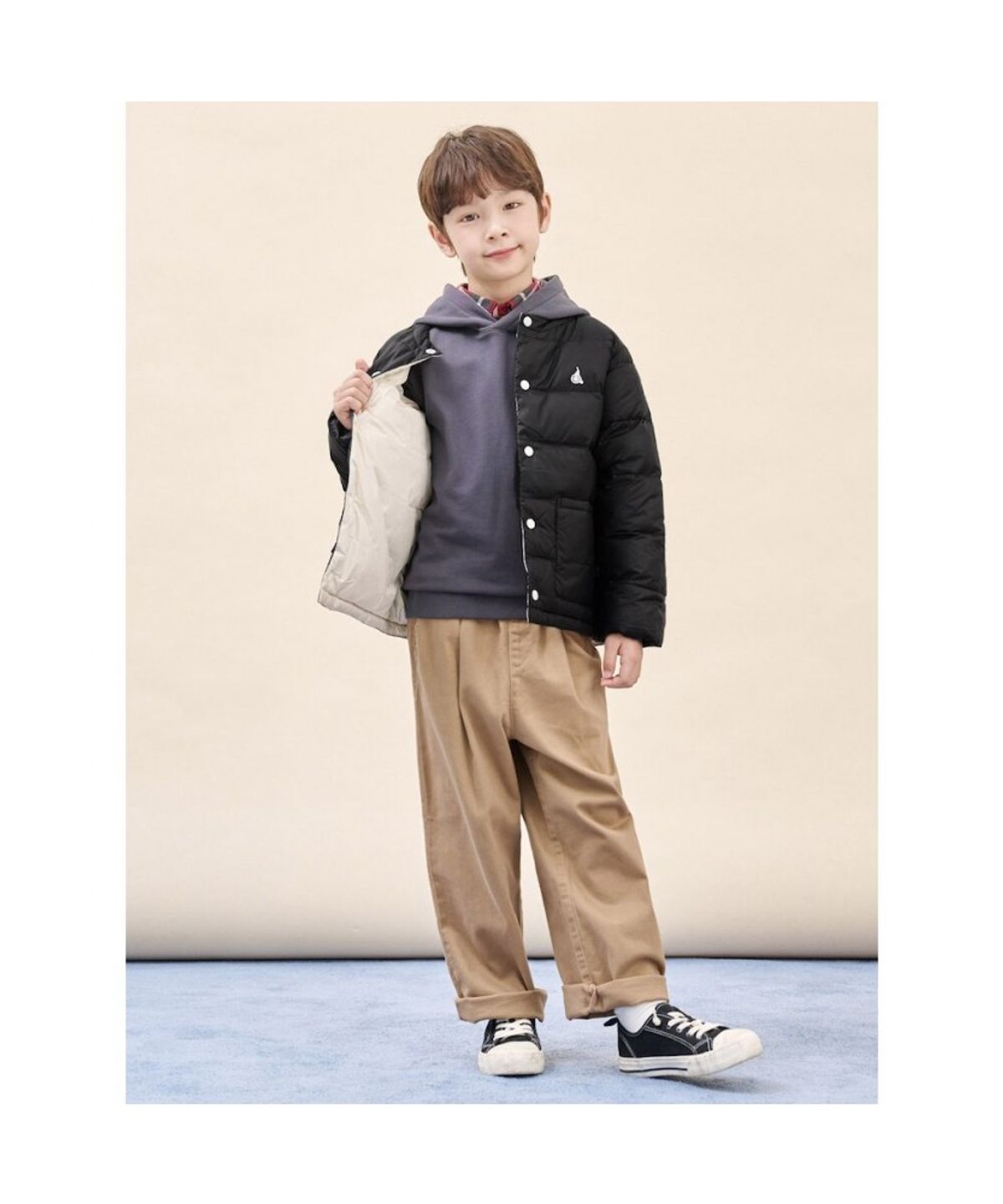 빈폴 키즈(BEANPOLE KIDS) 프리미엄 덕다운 한줌 경량패딩  블랙 (BI5938U055)