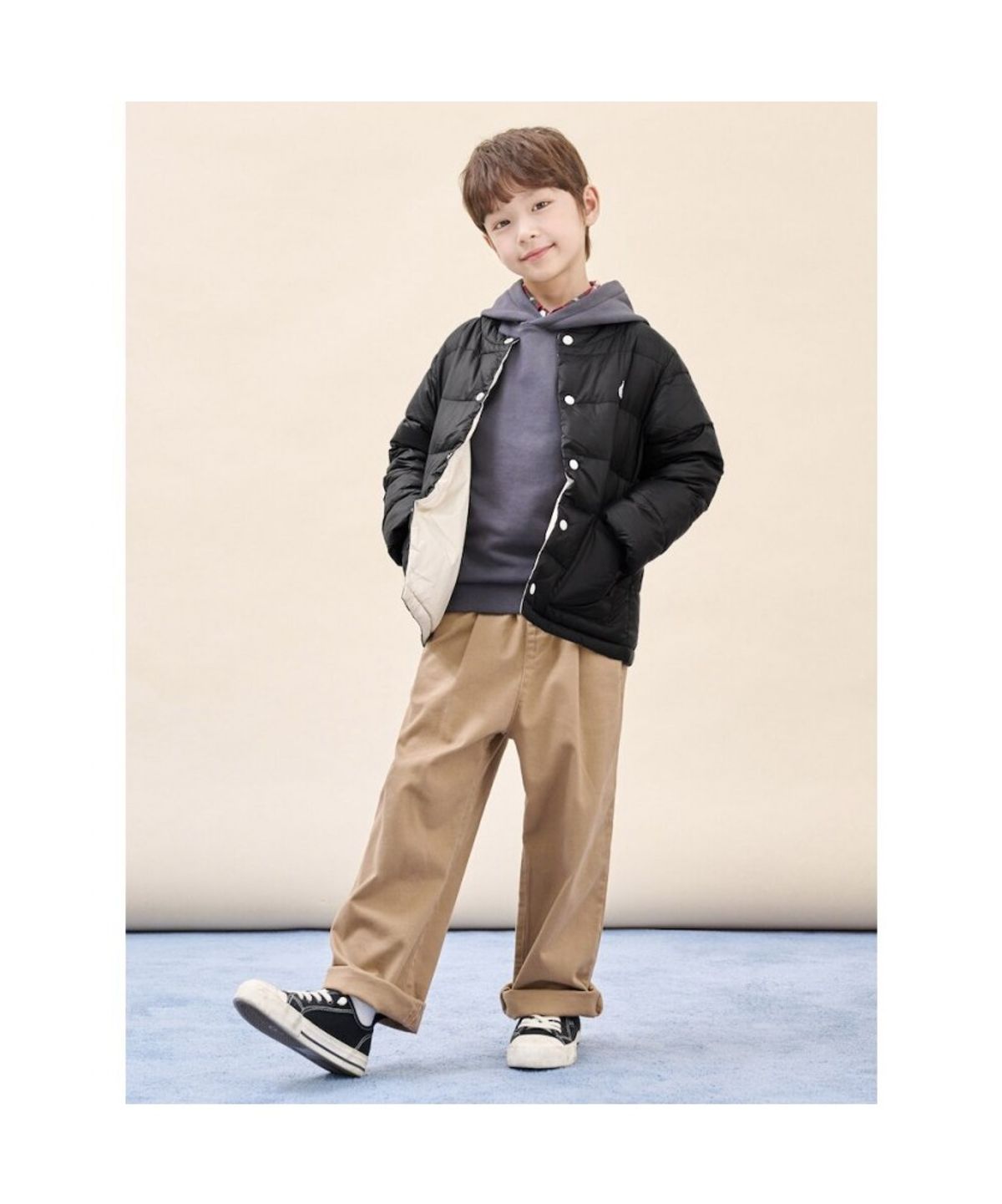 빈폴 키즈(BEANPOLE KIDS) 프리미엄 덕다운 한줌 경량패딩  블랙 (BI5938U055)