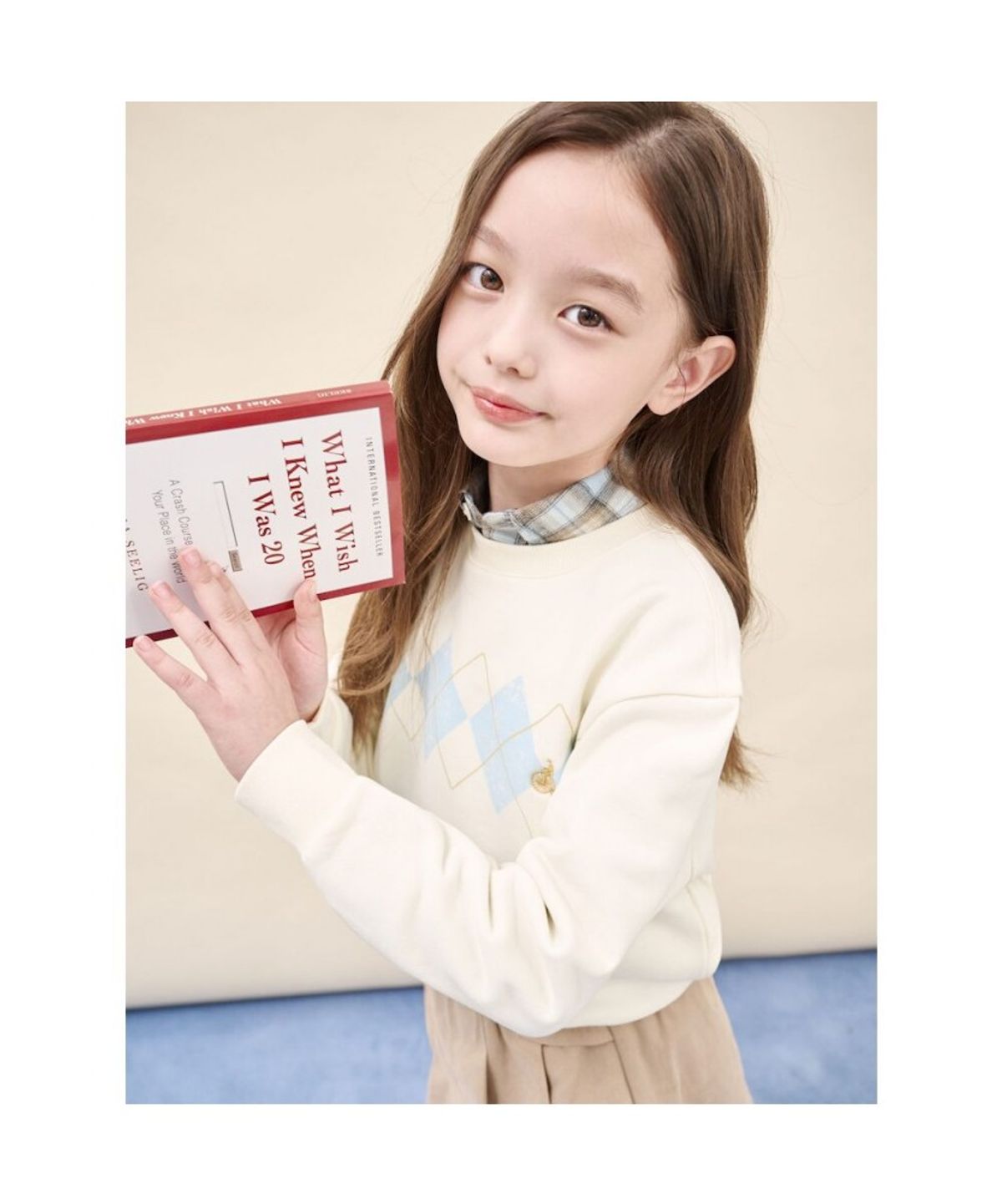 빈폴 키즈(BEANPOLE KIDS) 아가일 그래픽 스웨트 셔츠  아이보리 (BI5941U020) (BI5941U020)