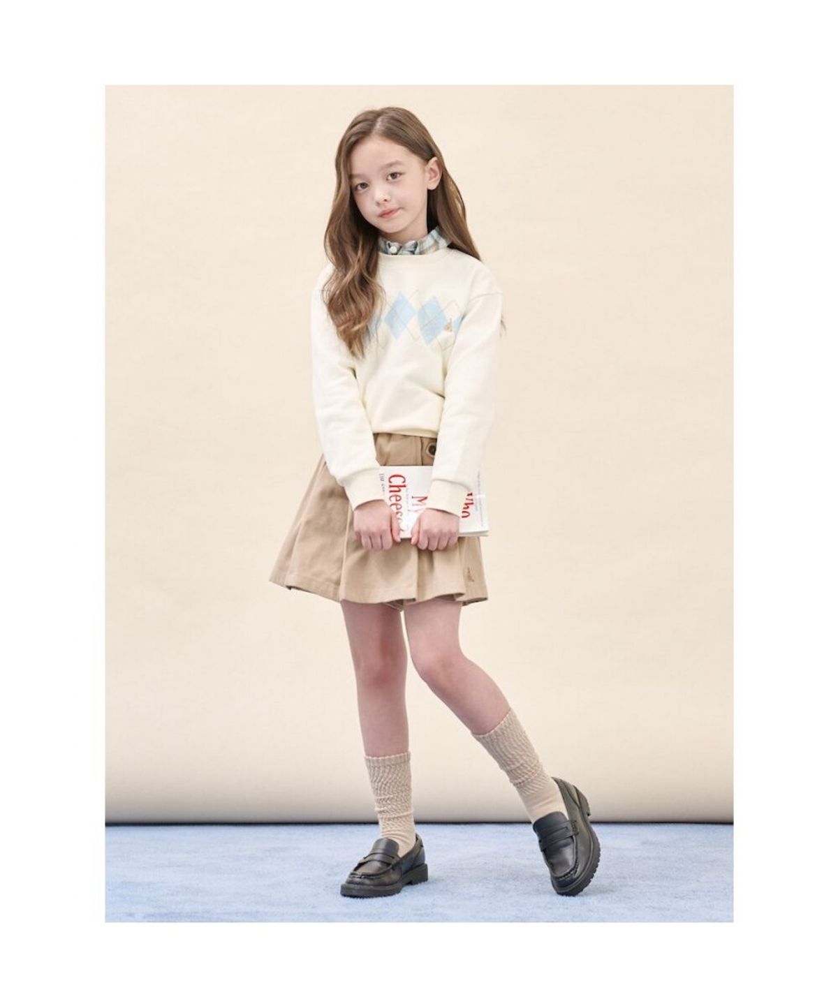 빈폴 키즈(BEANPOLE KIDS) 아가일 그래픽 스웨트 셔츠  아이보리 (BI5941U020) (BI5941U020)