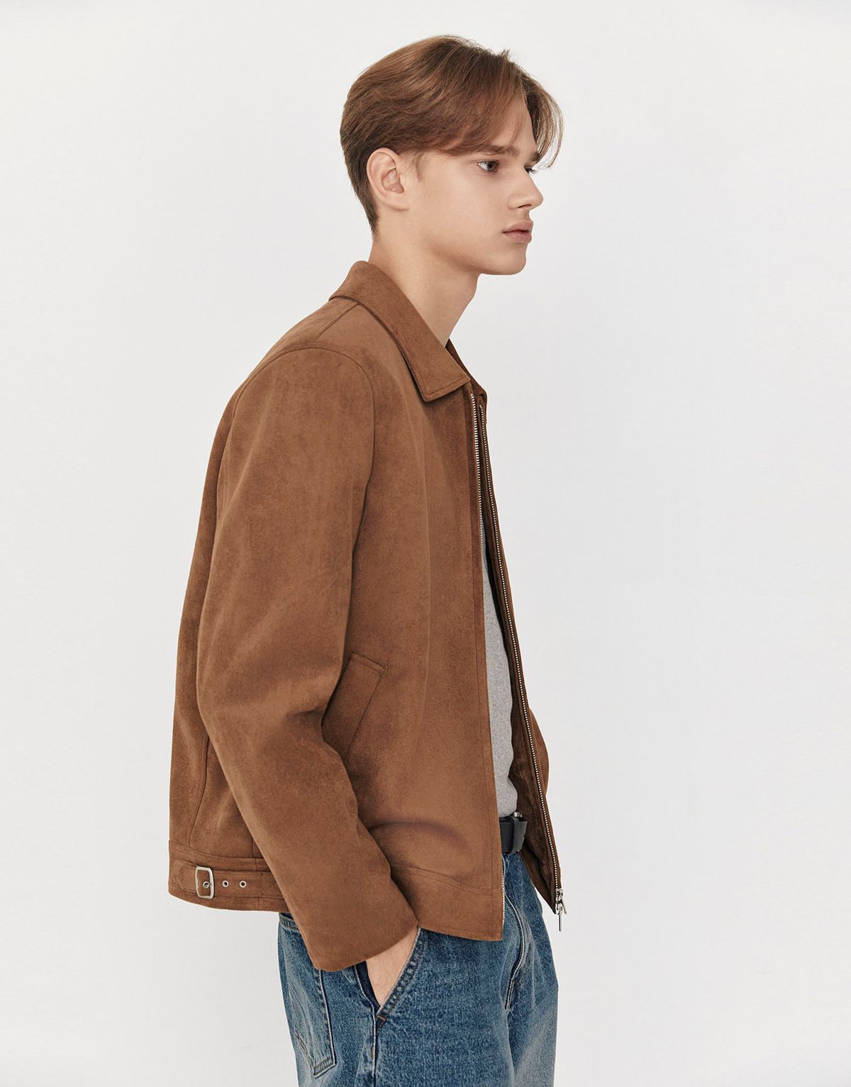 지오다노(GIORDANO) 신세틱 스웨이드 자켓 075908 [camel]