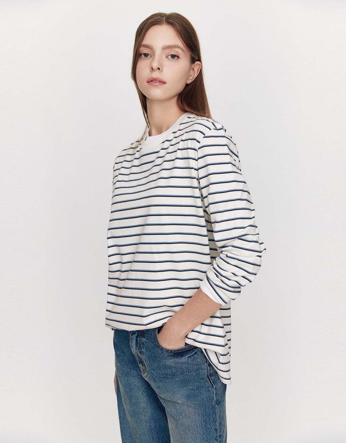 지오다노(GIORDANO) 멀티 스트라이프 긴팔티 325909 [3color]