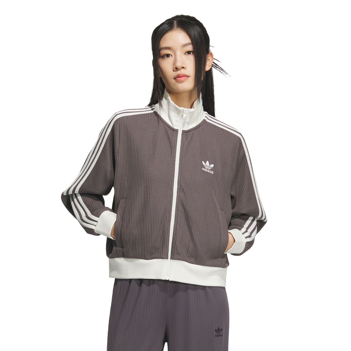아디다스(ADIDAS) 니트 트랙탑 - 차콜 / KC2650