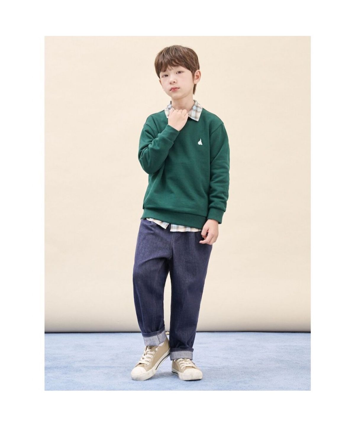 빈폴 키즈(BEANPOLE KIDS) [Essential] 스웨트 셔츠  그린 (BI5941UE1M)