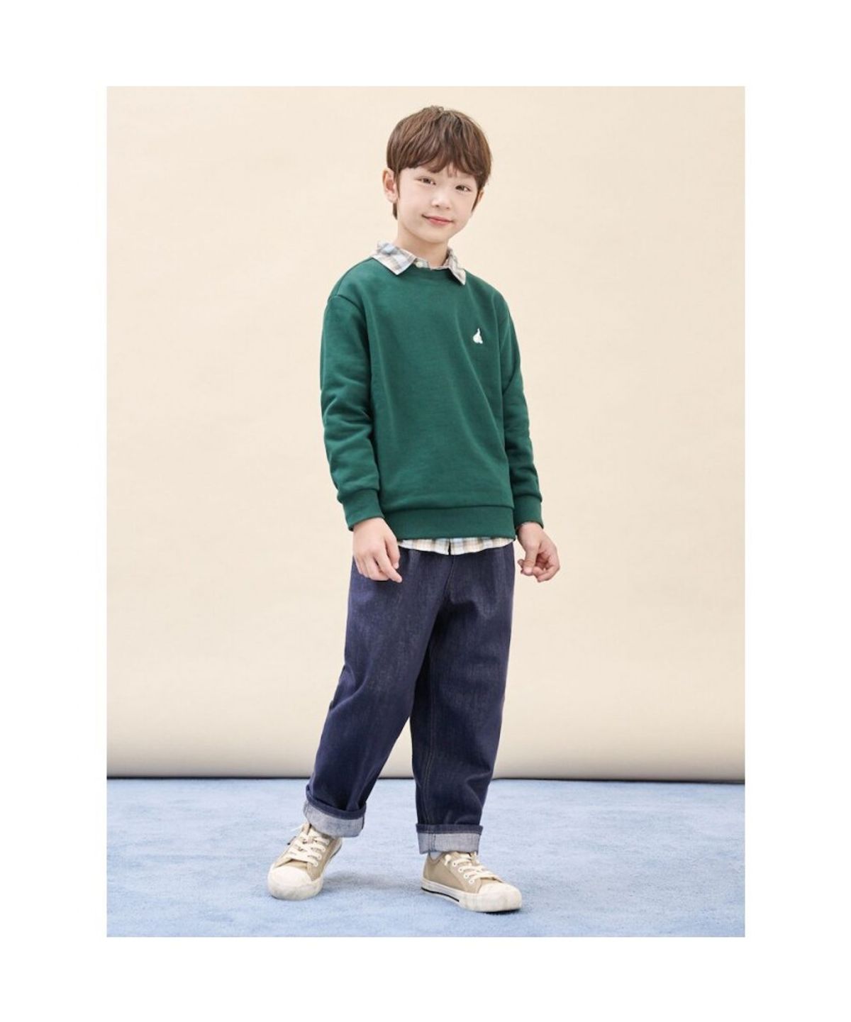 빈폴 키즈(BEANPOLE KIDS) [Essential] 스웨트 셔츠  그린 (BI5941UE1M)