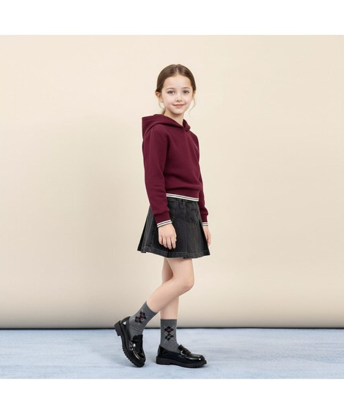 빈폴 키즈(BEANPOLE KIDS) [Essential] 후드 스웨트 셔츠  와인 (BI5941UE2Z)