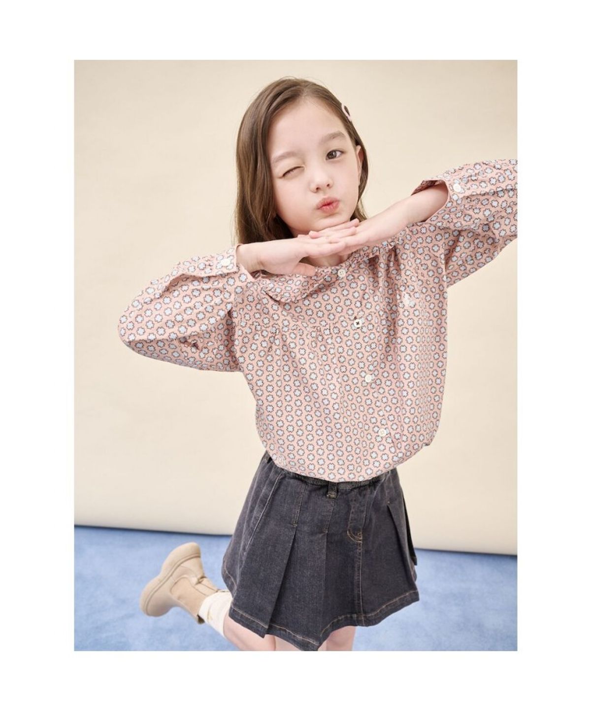 빈폴 키즈(BEANPOLE KIDS) 프릴 칼라 포인트 블라우스  베이지 (BI5964G01A)