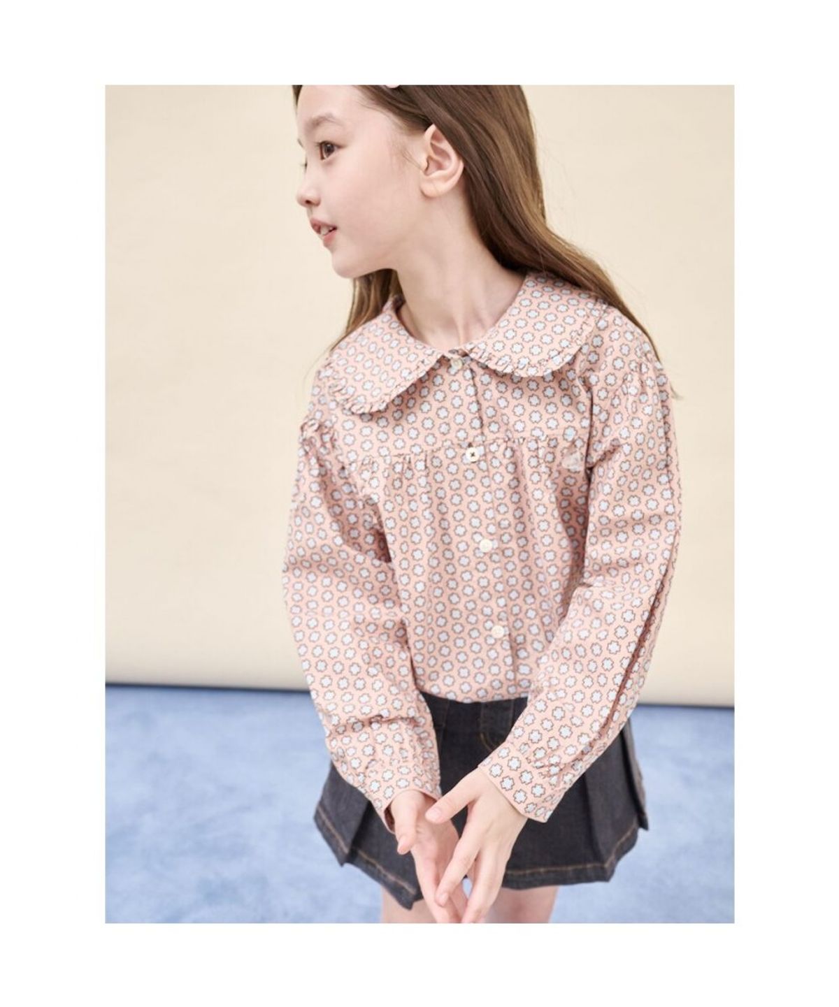 빈폴 키즈(BEANPOLE KIDS) 프릴 칼라 포인트 블라우스  베이지 (BI5964G01A)