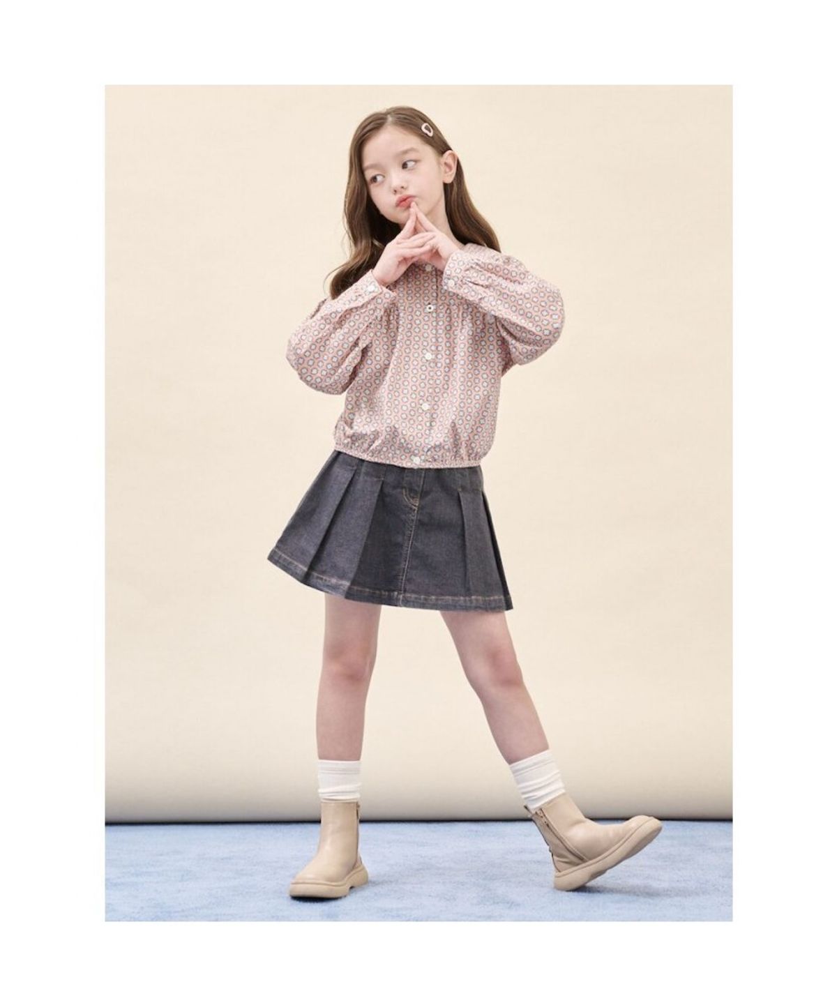 빈폴 키즈(BEANPOLE KIDS) 프릴 칼라 포인트 블라우스  베이지 (BI5964G01A)
