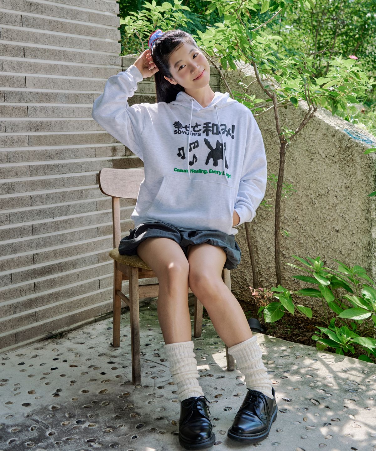 소이렌(SOYLEN) 힐링 캣 후디 (라이트 그레이)