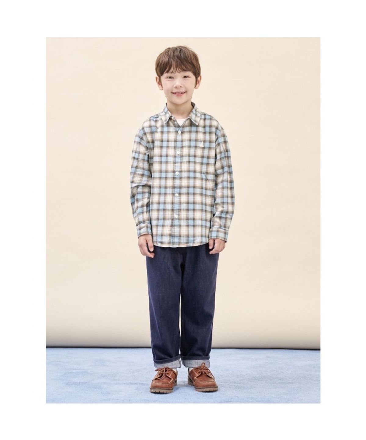 빈폴 키즈(BEANPOLE KIDS) 약기모 옴브레 체크 셔츠  스카이 블루 (BI5964U03Q)