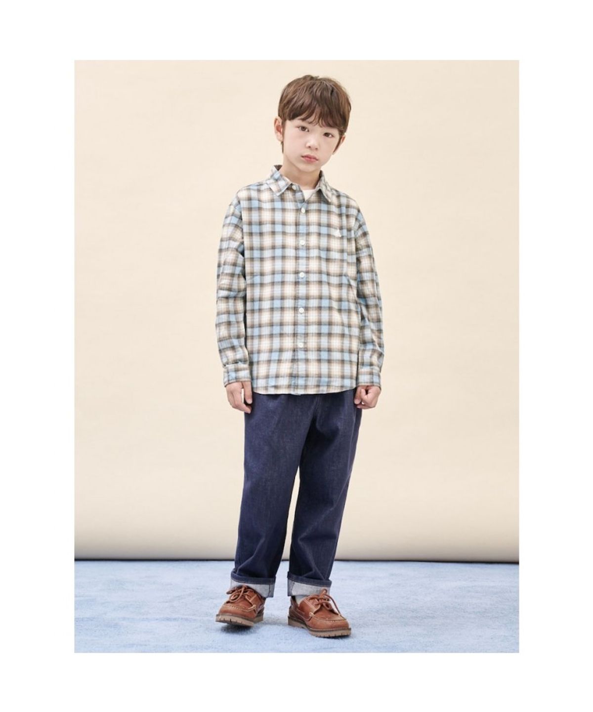 빈폴 키즈(BEANPOLE KIDS) 약기모 옴브레 체크 셔츠  스카이 블루 (BI5964U03Q)