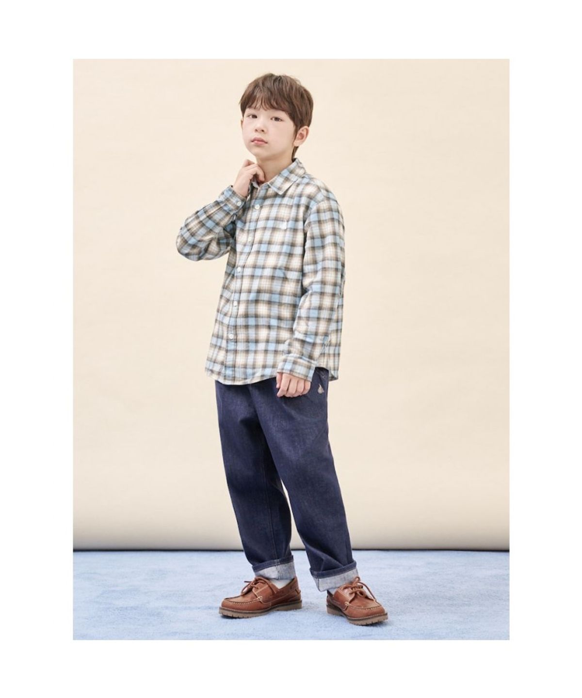 빈폴 키즈(BEANPOLE KIDS) 약기모 옴브레 체크 셔츠  스카이 블루 (BI5964U03Q)