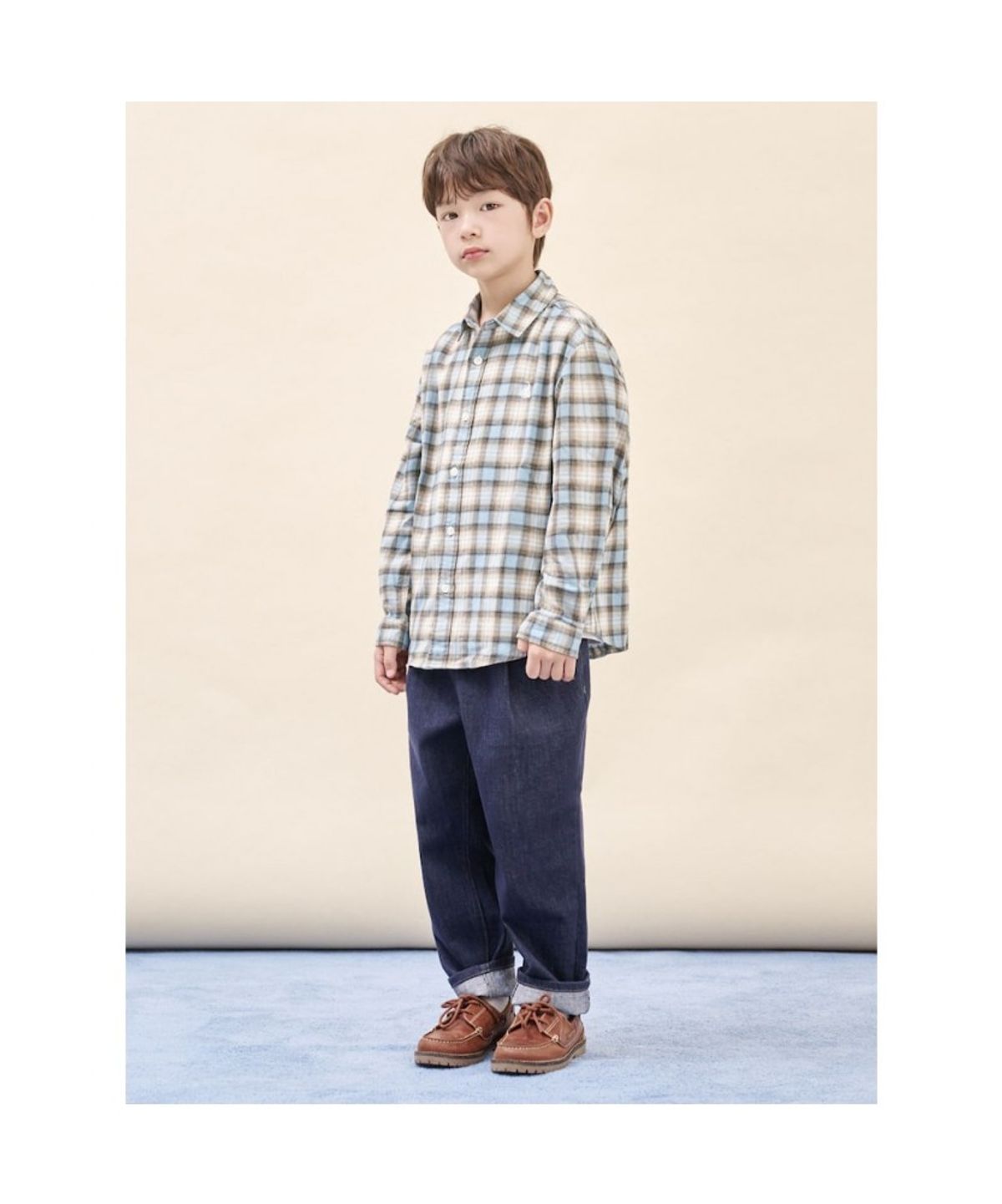 빈폴 키즈(BEANPOLE KIDS) 약기모 옴브레 체크 셔츠  스카이 블루 (BI5964U03Q)