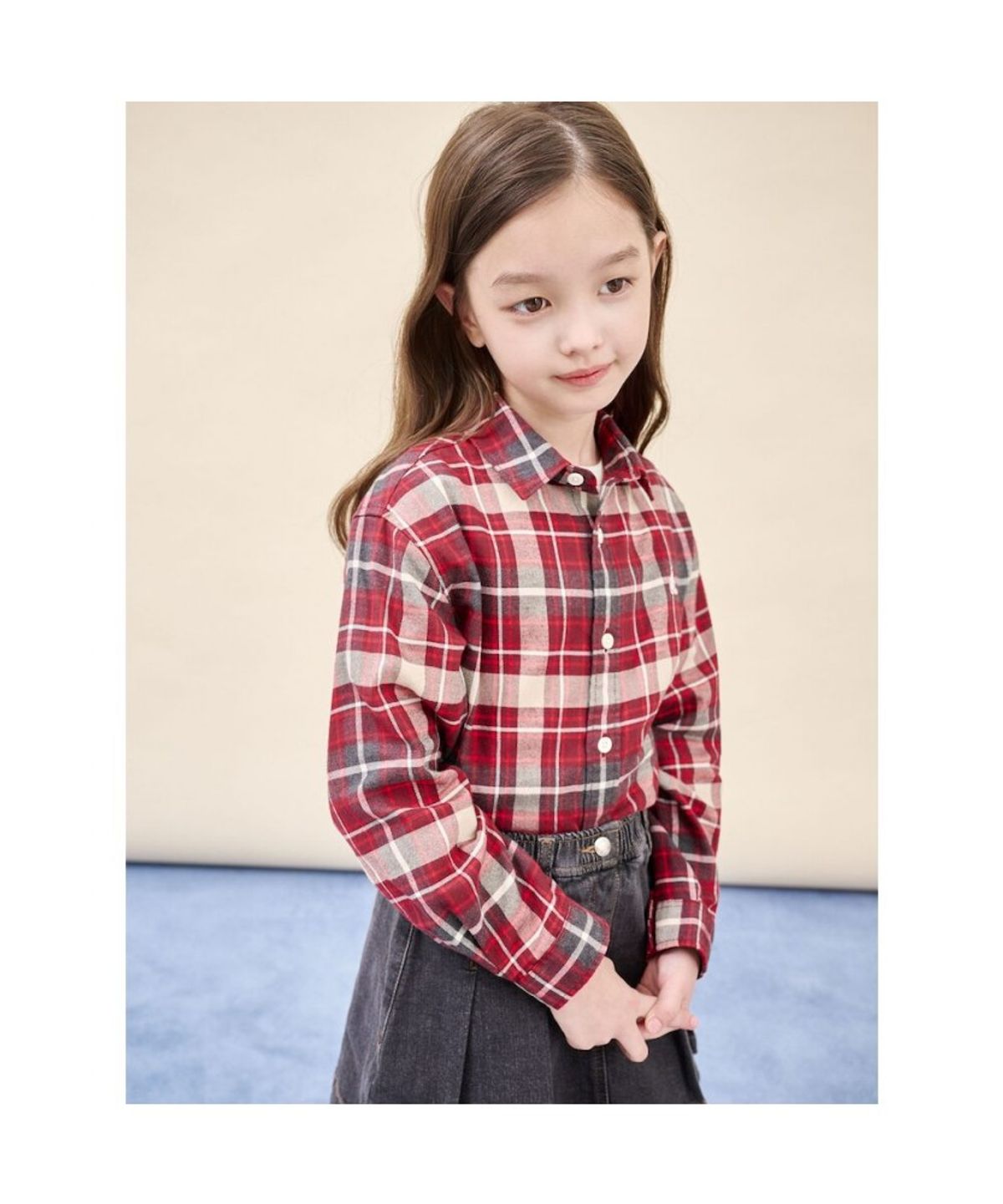 빈폴 키즈(BEANPOLE KIDS) [Essential] 약기모 체크 셔츠  레드 (BI5964UE26)