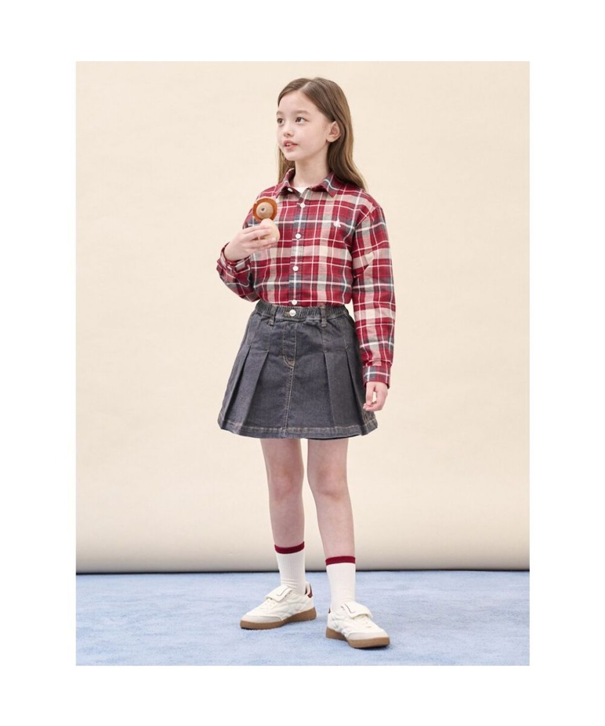 빈폴 키즈(BEANPOLE KIDS) [Essential] 약기모 체크 셔츠  레드 (BI5964UE26)