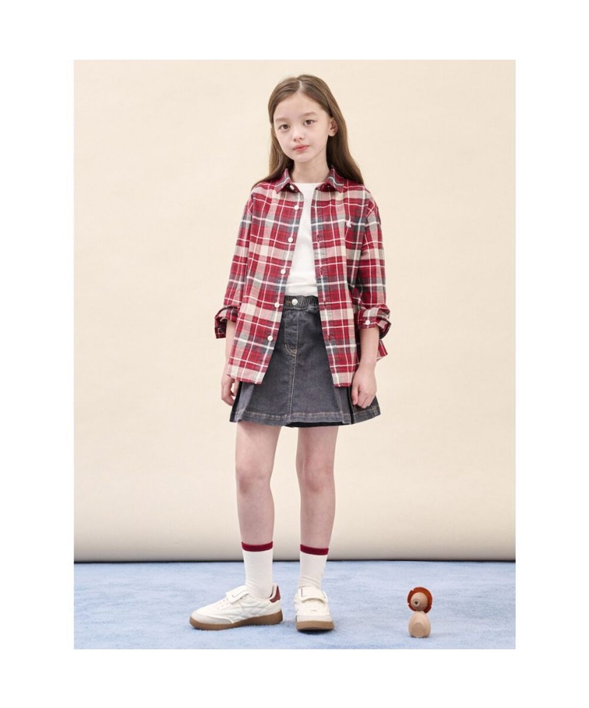빈폴 키즈(BEANPOLE KIDS) [Essential] 약기모 체크 셔츠  레드 (BI5964UE26)