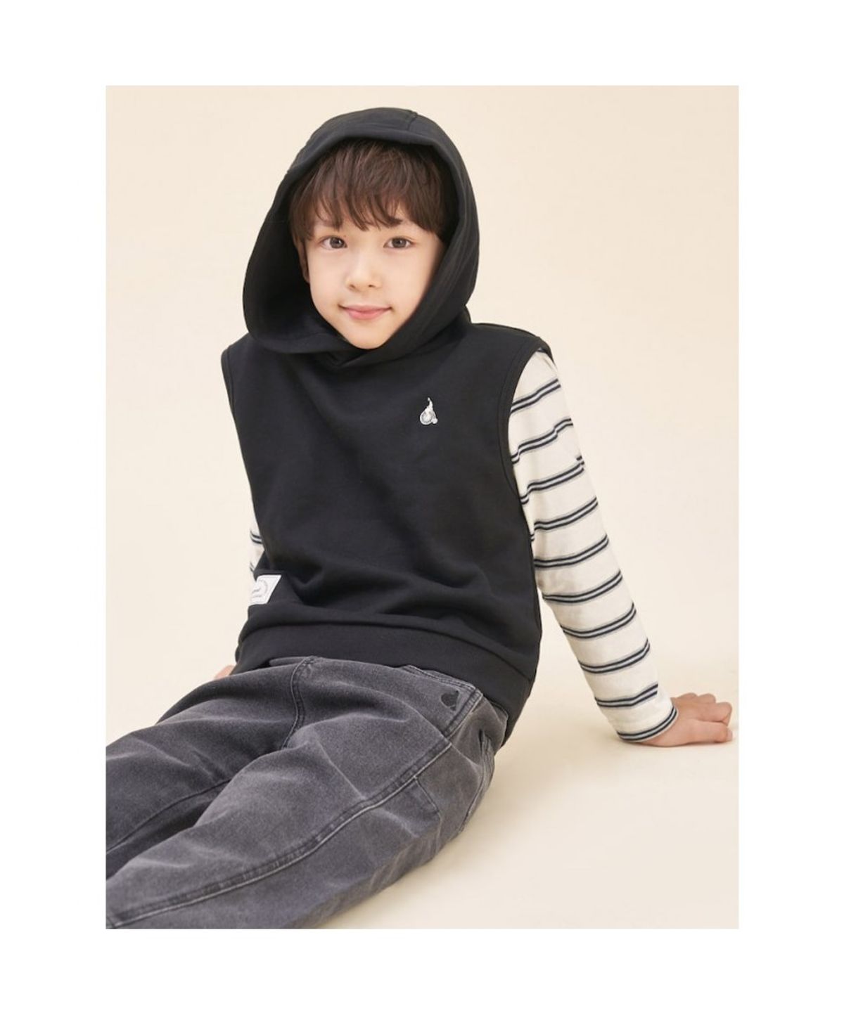 빈폴 키즈(BEANPOLE KIDS) 후드 스웨트 베스트  블랙 (BI5942U015)