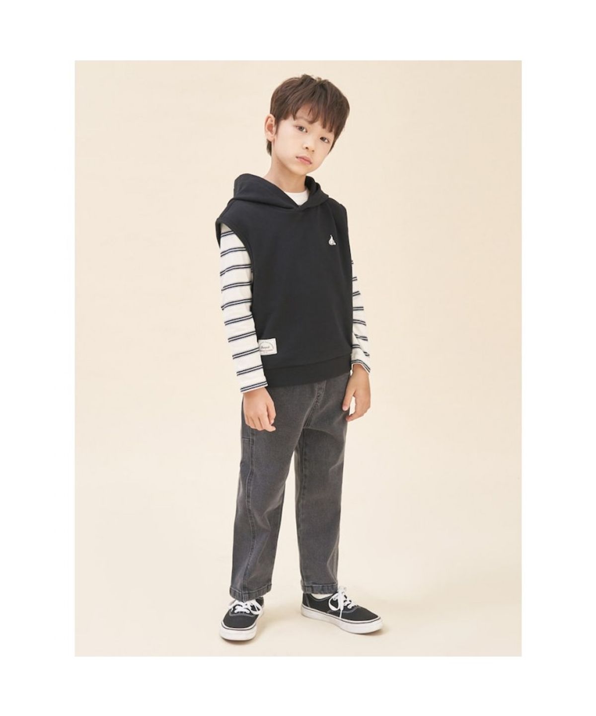 빈폴 키즈(BEANPOLE KIDS) 후드 스웨트 베스트  블랙 (BI5942U015)