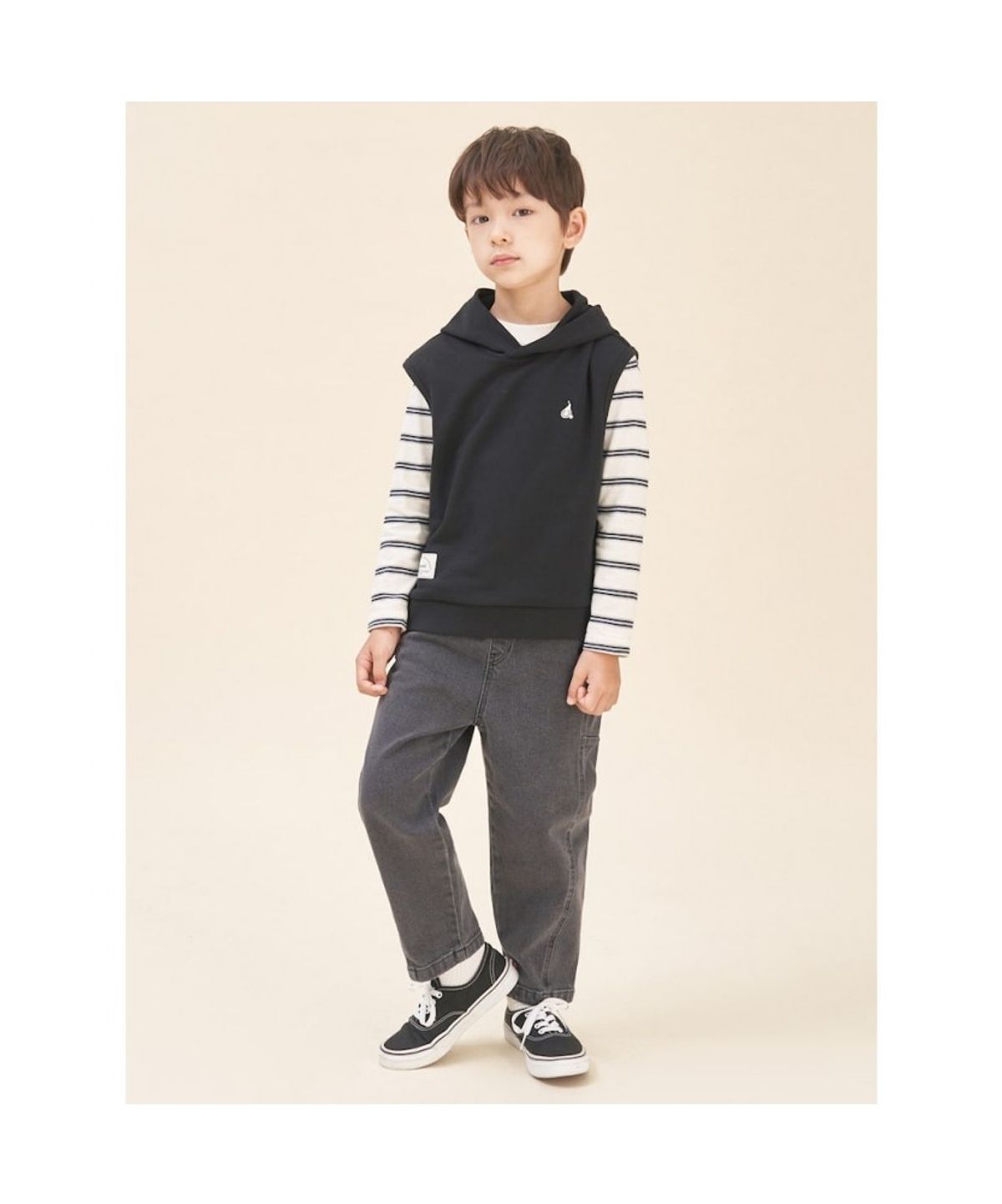 빈폴 키즈(BEANPOLE KIDS) 후드 스웨트 베스트  블랙 (BI5942U015)
