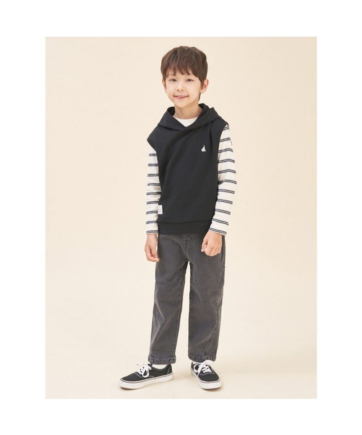 빈폴 키즈(BEANPOLE KIDS) 후드 스웨트 베스트  블랙 (BI5942U015)