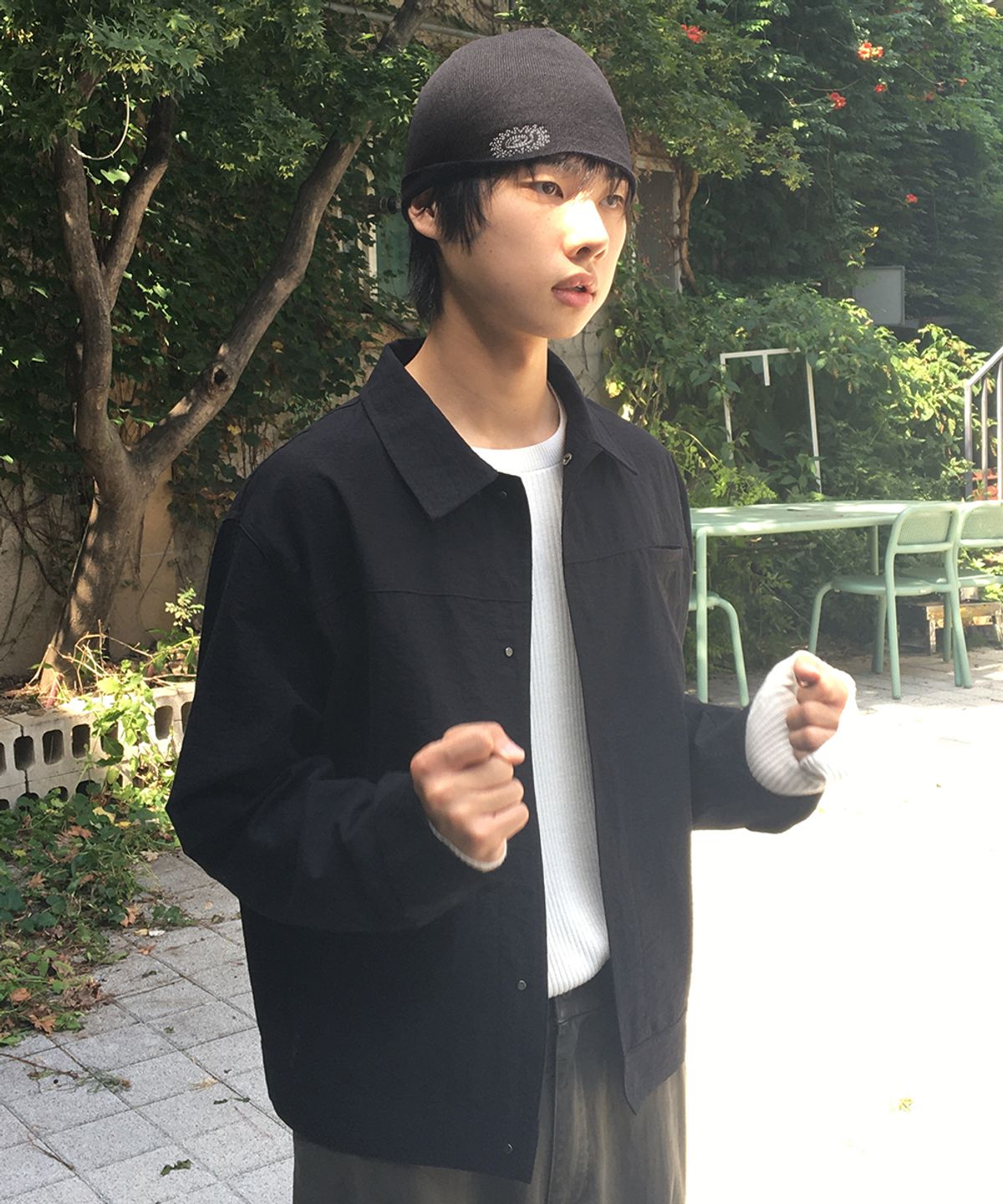 인템포무드(INTEMPOMOOD) 녹터널 투 톤 재킷_블랙